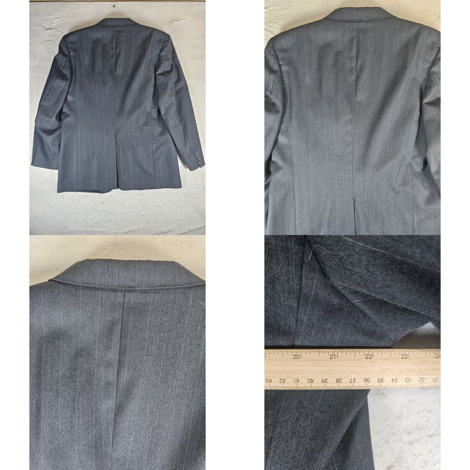 Vintage VINTAGE Sterling & Hunt 2 Piece Suit Dark Gray Mens Size 42L 38x32 Wool 100% Made in USA Size 42R - 10 Thumbnail