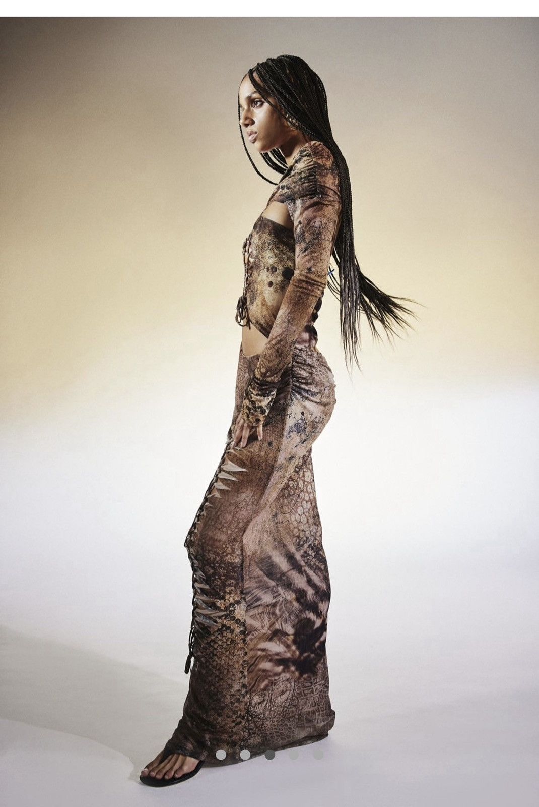Jaded London Jaded London Dahna Macramé Mesh Mexi Dress Size M / US 6-8 / IT 42-44 - 4 Thumbnail