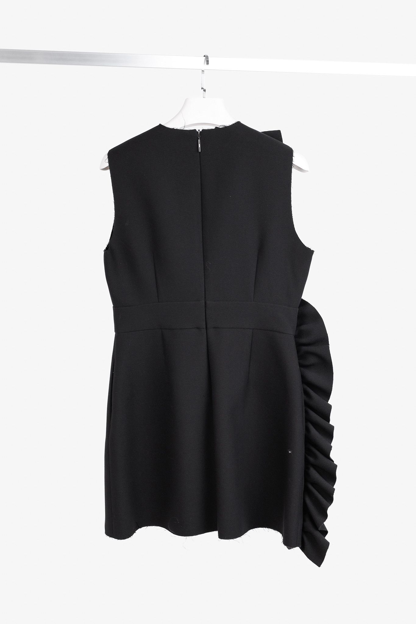 MSGM MSGM Black Crepe Ruffle Sleeveless Mini Dress Size XL / US 12-14 / IT 48-50 - 2 Thumbnail