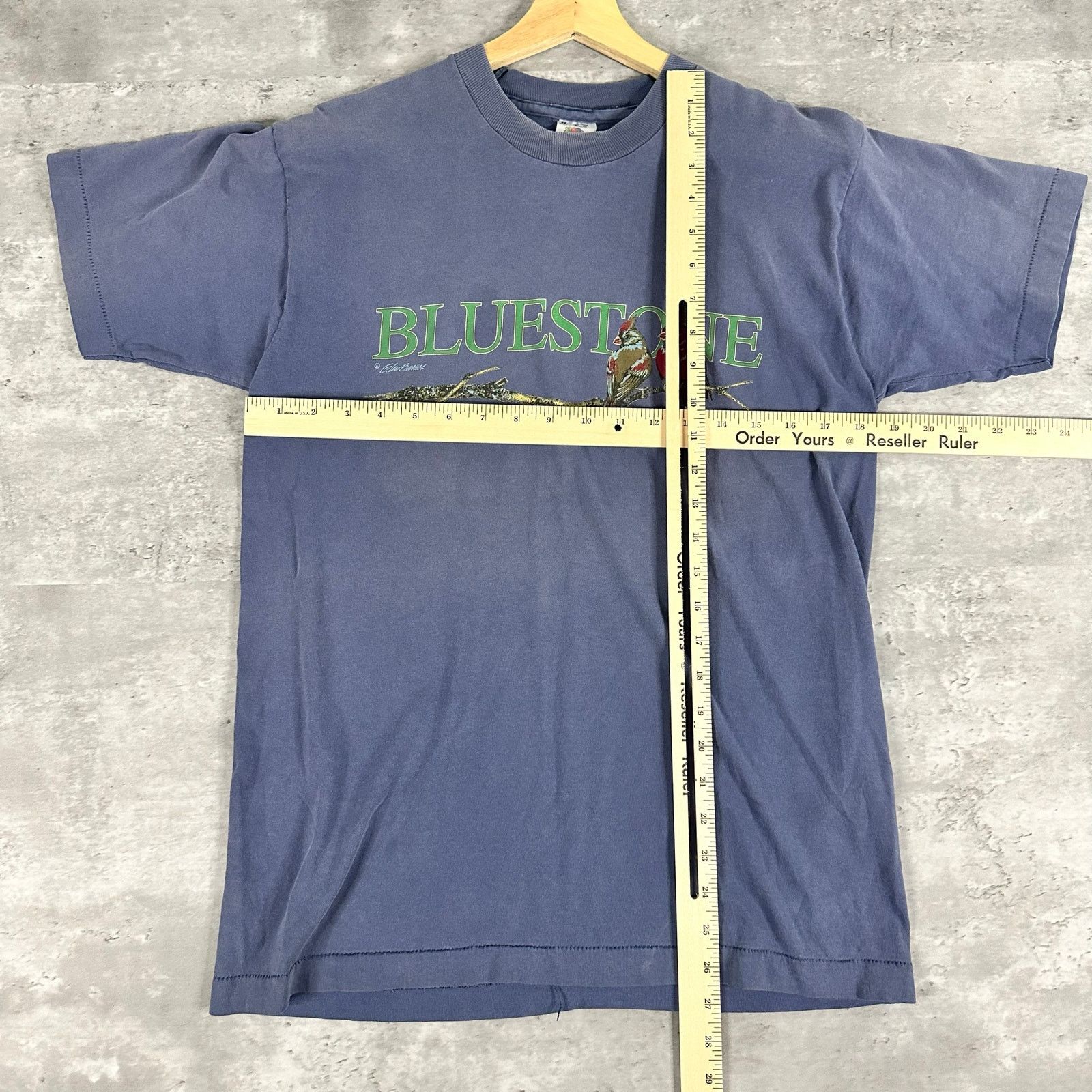 Fruit Of The Loom Vintage Bluestone Nature Bird T-shirt M Size US M / EU 48-50 / 2 - 4 Thumbnail
