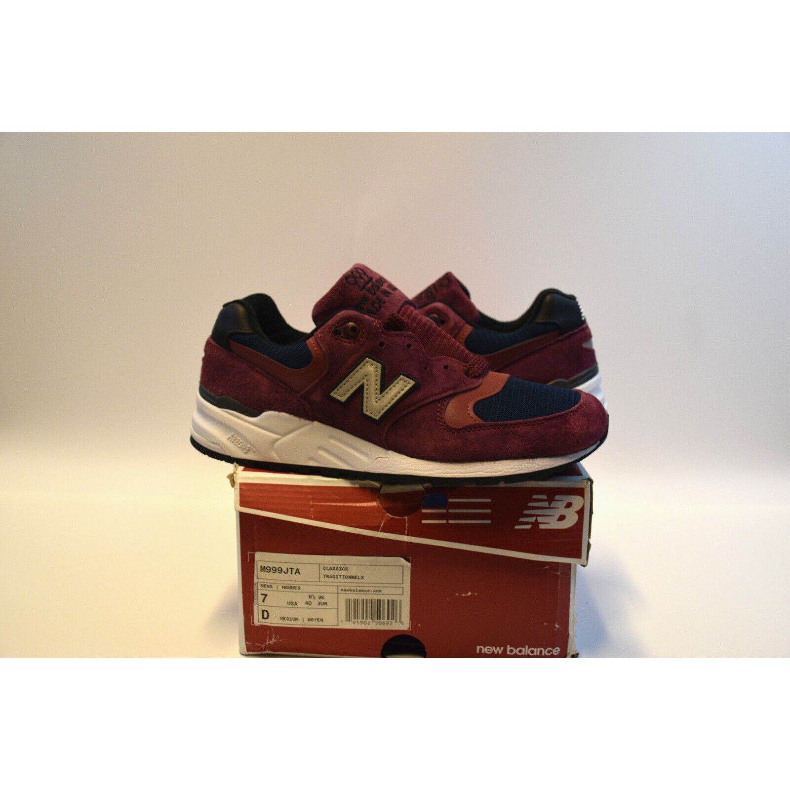 New Balance New Balance 999 M999JTA Burgundy Made in US Men's Size 7 New Size US 7 / EU 40 - 1 Thumbnail