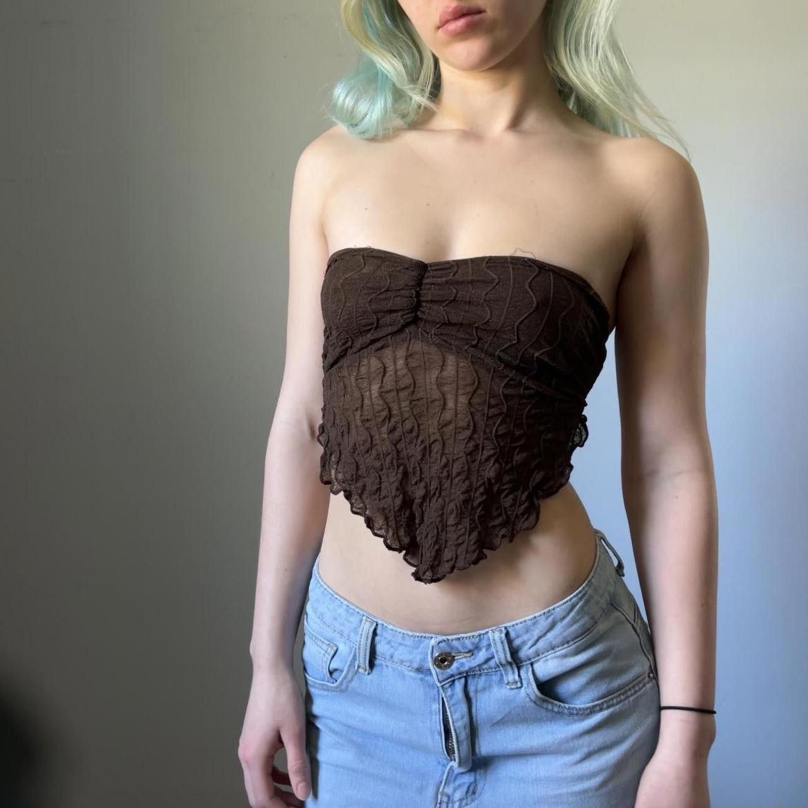 Shein Women's Brown Tube Top Size ONE SIZE - 5 Thumbnail