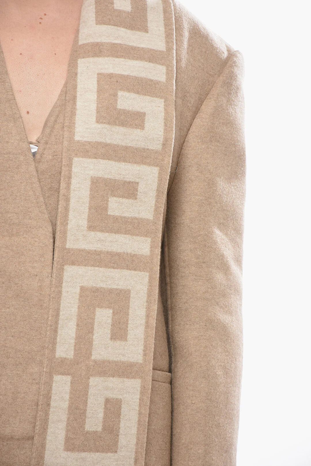 Givenchy og1mm0326 Short Tweed Coat in Beige Size S / US 4 / IT 40 - 3 Thumbnail