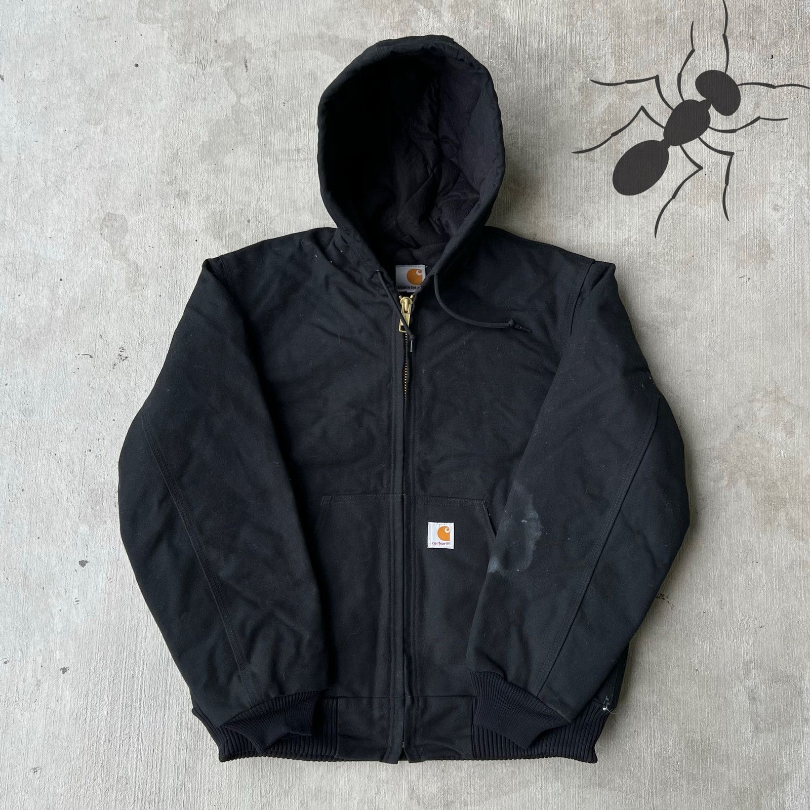 Carhartt × Vintage Carhartt J140 BLK black hooded work wear jacket Size US S / EU 44-46 / 1 - 1 Thumbnail