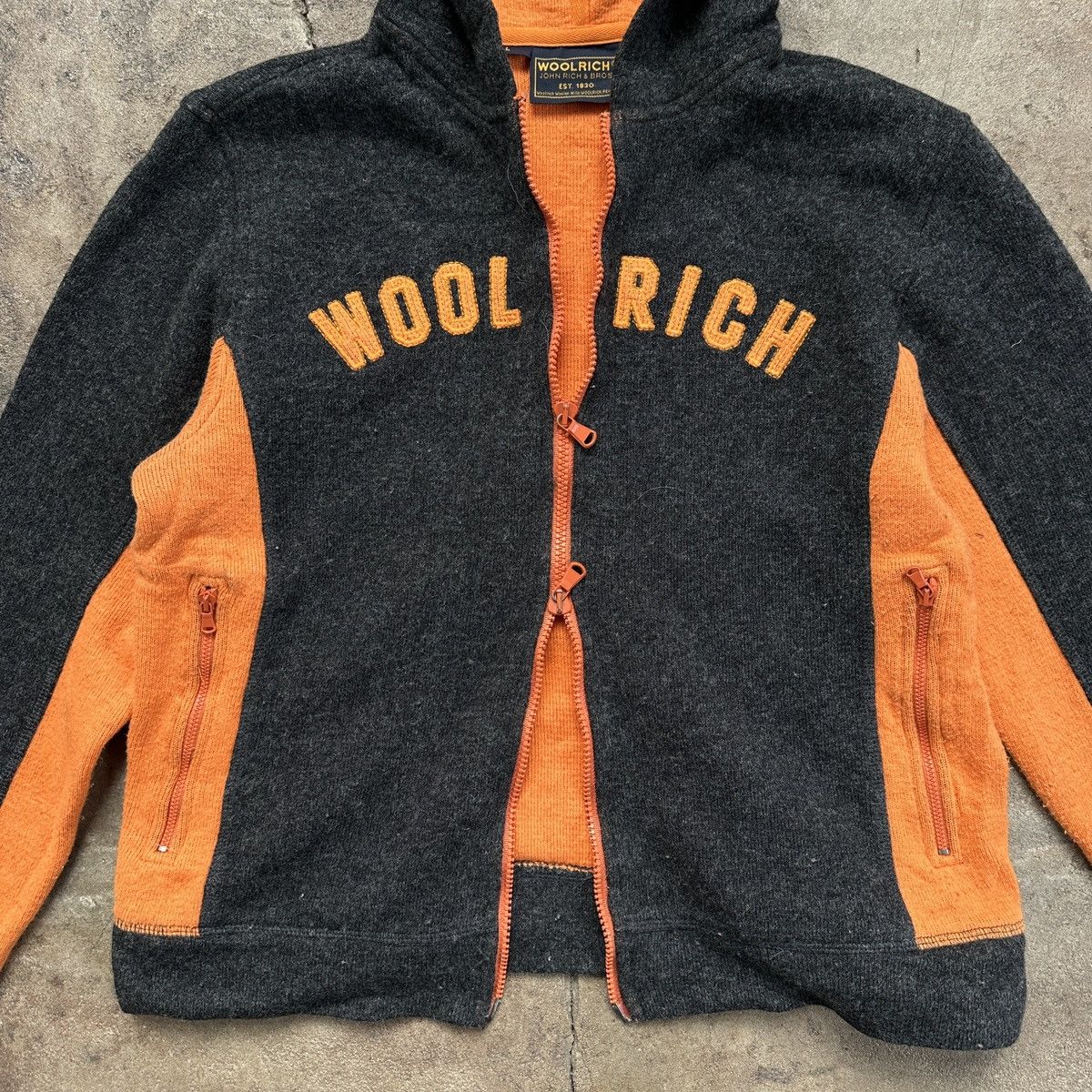 Vintage × Woolrich Woolen Mills Woolrich Wool Zip Hoodie Size L / US 10 / IT 46 - 4 Thumbnail