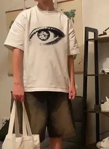 Japanese Brand × Vintage Gothic Stare Human Eyes White T-Shirt Punk Graphic Tees Size US M / EU 48-50 / 2 - 3 Thumbnail