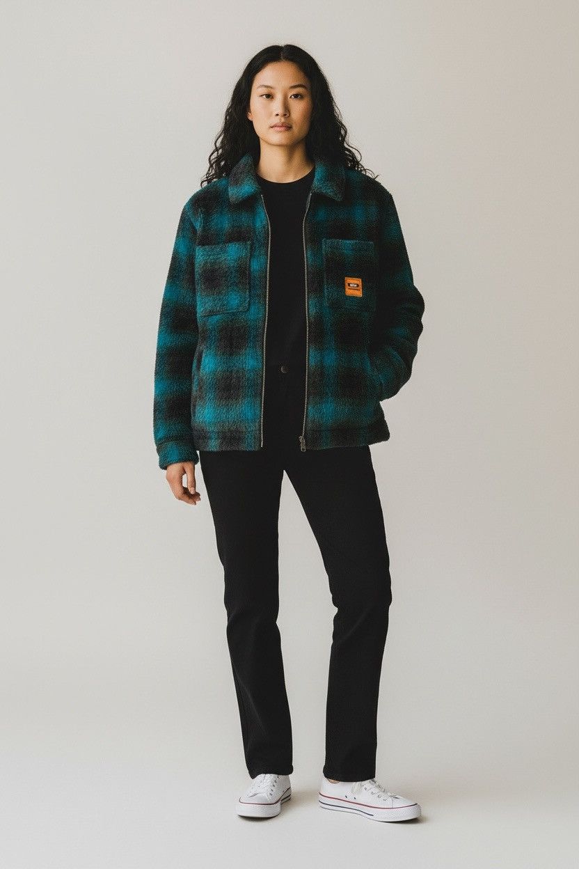 Mademoiselle Non Non ZARA Unauthorised Piece Jacket 4 Pocket Shadow Plaid Size L / US 10 / IT 46 - 1 Thumbnail