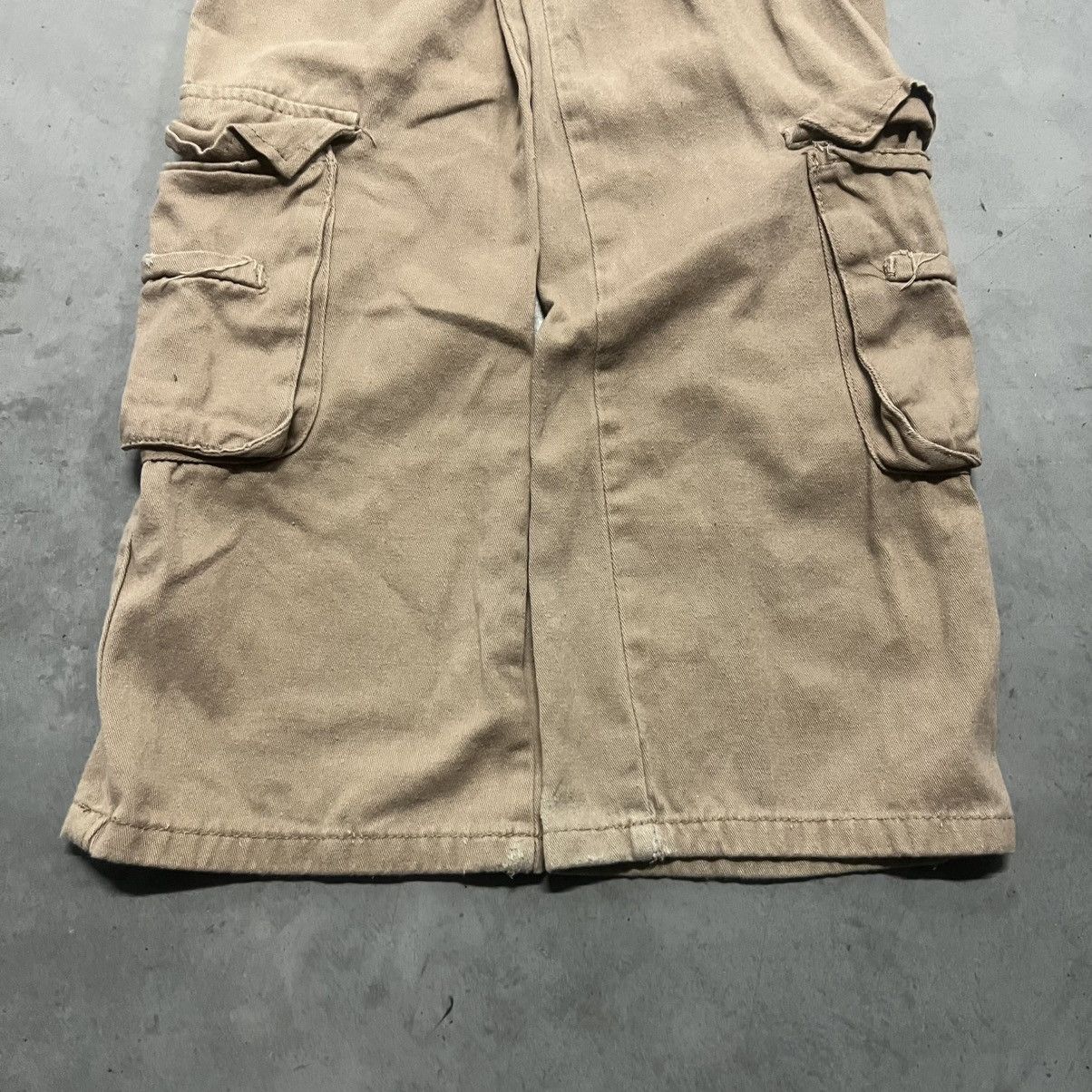 Japanese Brand × Vintage Crazy Vintage Y2K Super Baggy brown Cargo Pants W/ 8 Pockets Size 22" - 3 Thumbnail