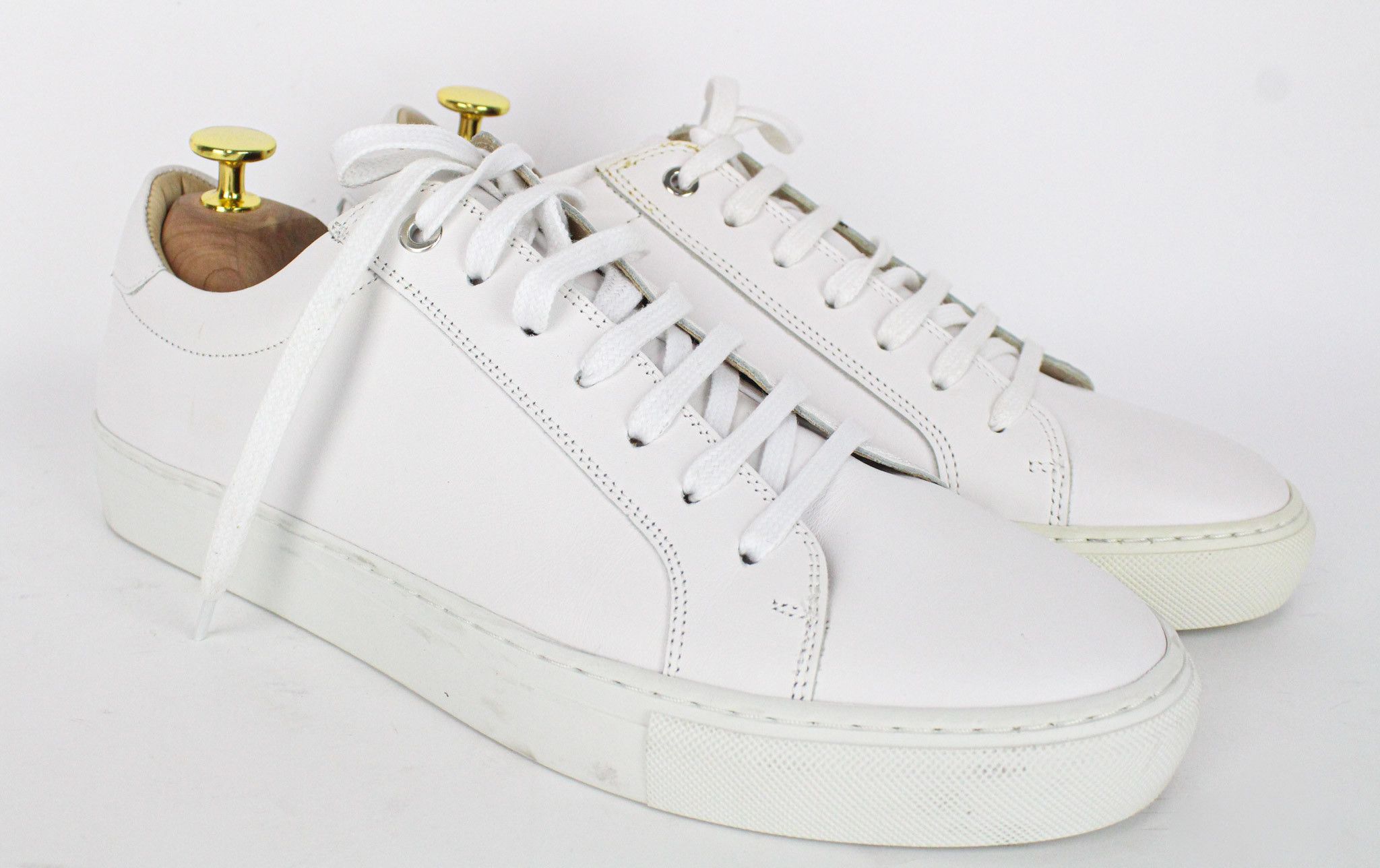 Suitsupply EU42 White Leather Laced Low-Top 72665 Size US 9 / EU 42 - 1 Thumbnail
