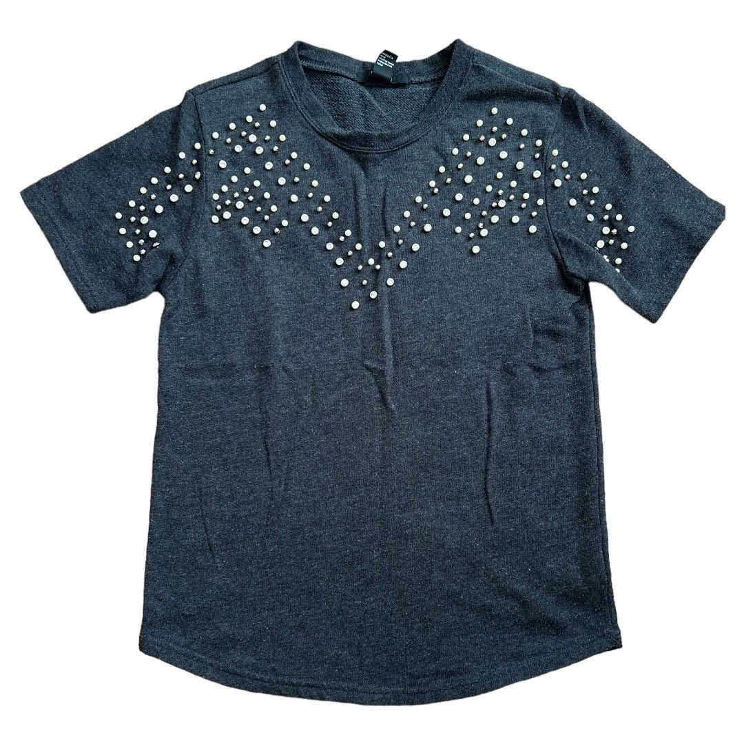 Forever 21 Forever 21 Gray Crew Neck Short Sleeve Top, S Size S / US 4 / IT 40 - 2 Thumbnail