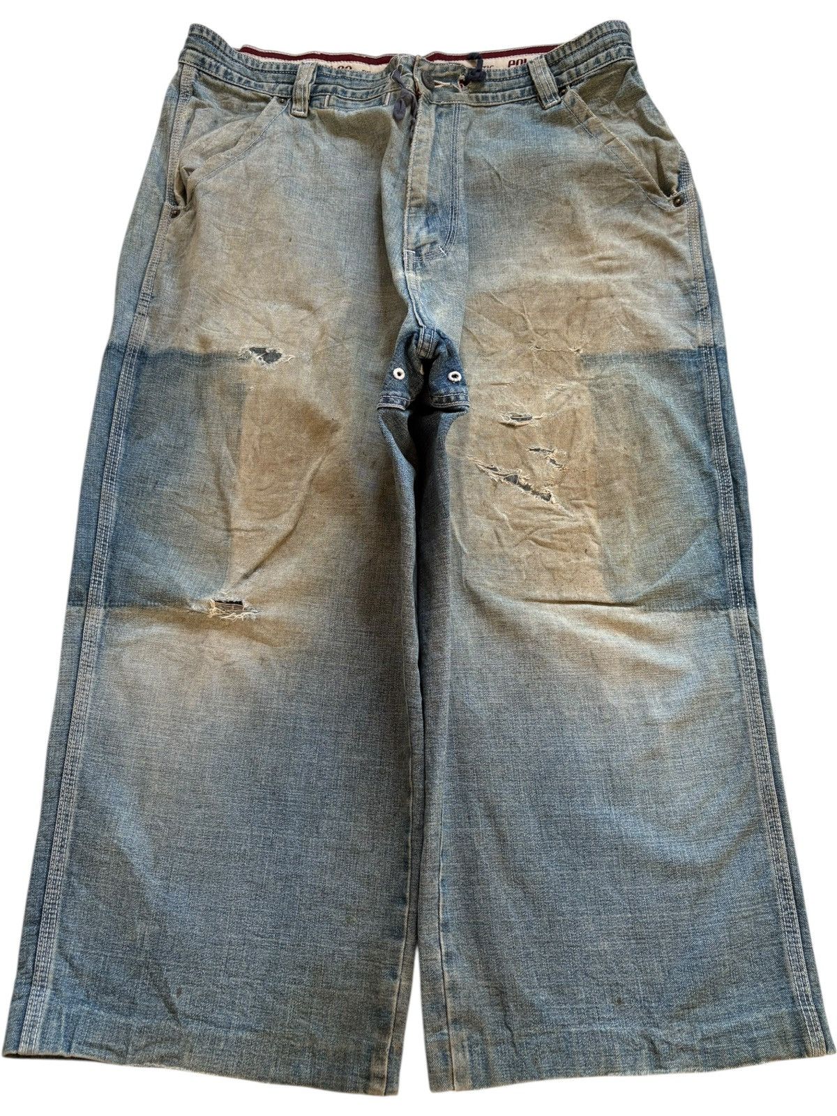 Enyce × Japanese Brand Vintage Japanese Brand Mud Wash Distress Rip Wide Leg Jean Size US 36 / EU 52 - 1 Thumbnail