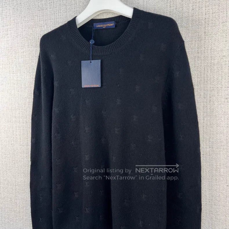 Louis Vuitton Louis Vuitton FW24 Solid logo Embroidered Crew Neck Long S Size US XL / EU 56 / 4 - 2 Thumbnail