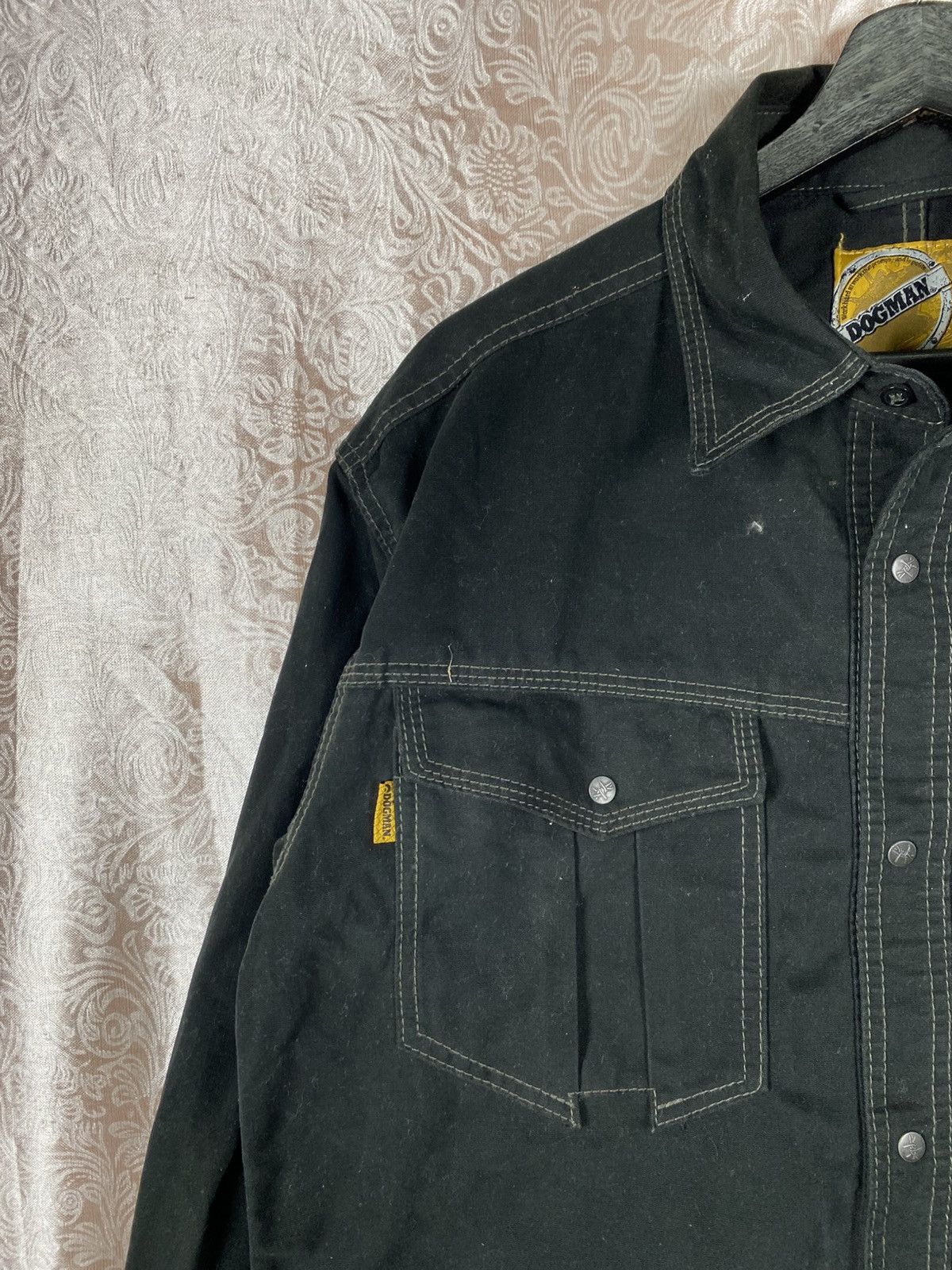 Japanese Brand Vintage DOGMAN Workwear Shirt Jacket Black Contrast Stitch Size US L / EU 52-54 / 3 - 6 Thumbnail
