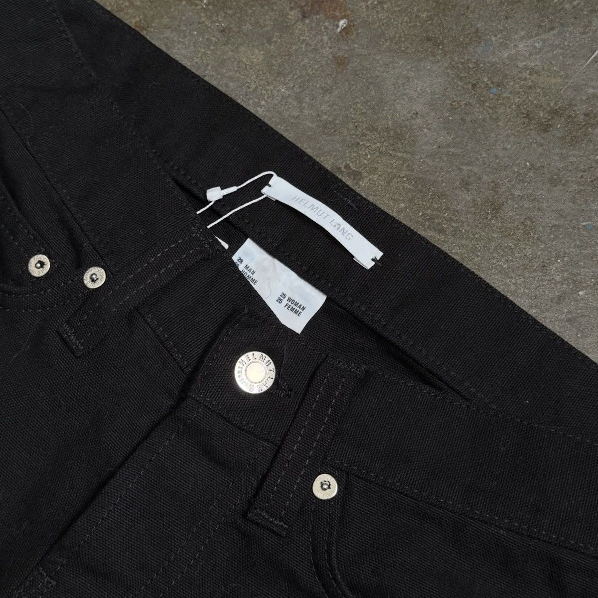 Helmut Lang HELMUT LANG NWT BLACK SLIM STRAIGHT DOUBLE KNEE DENIM - S Size 25" / US 0 / IT 36 - 5 Thumbnail
