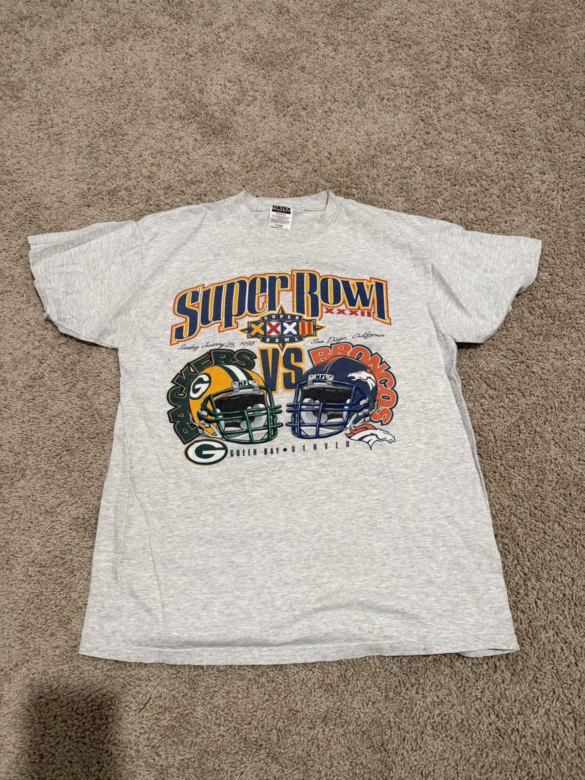 NFL Denver Broncos Greenbay Packers SB32 Tultex Size US XL / EU 56 / 4 - 1 Thumbnail