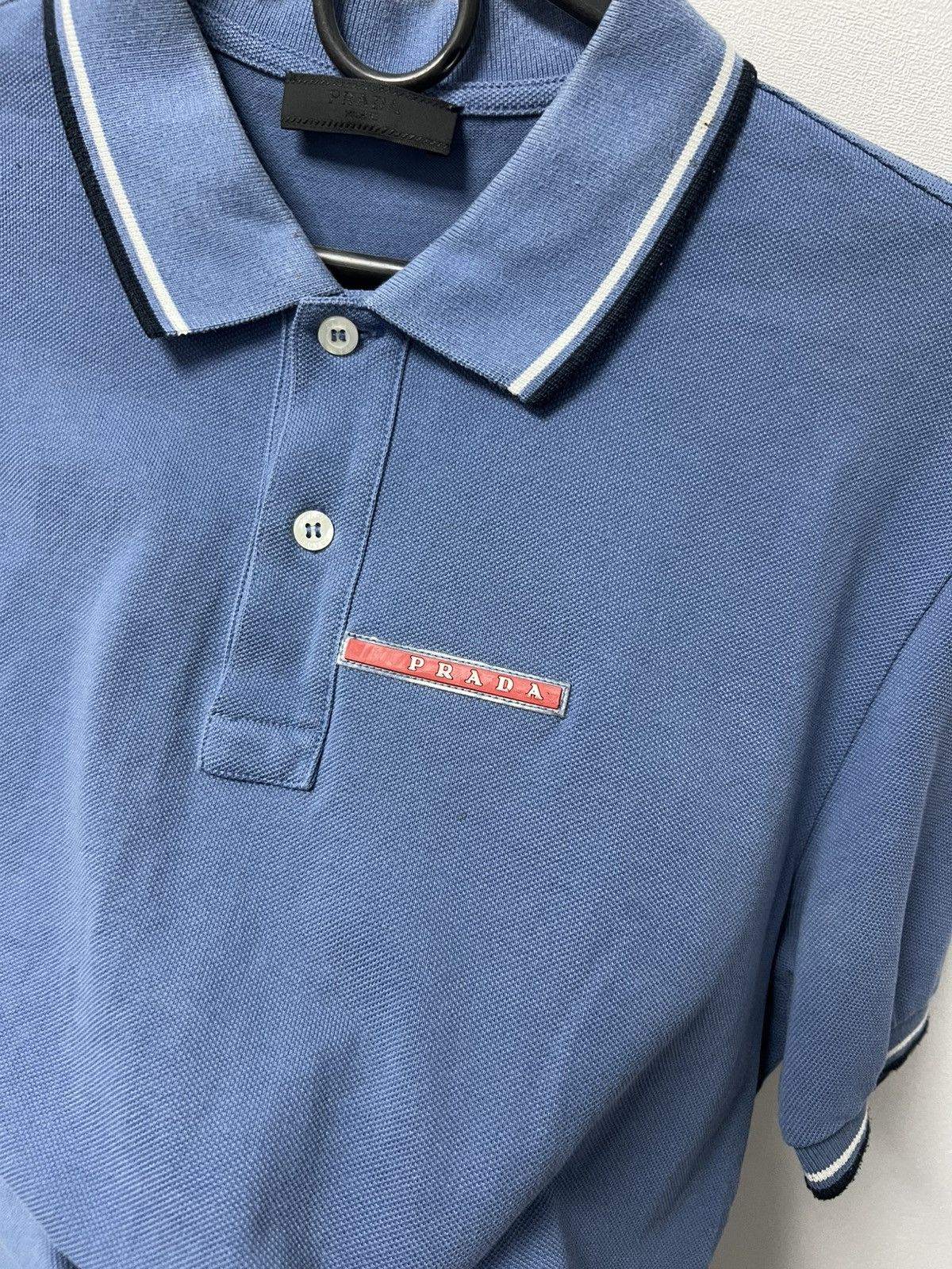 Prada Vintage Prada Polo T Shirt Red Tab Logo Size US L / EU 52-54 / 3 - 3 Thumbnail