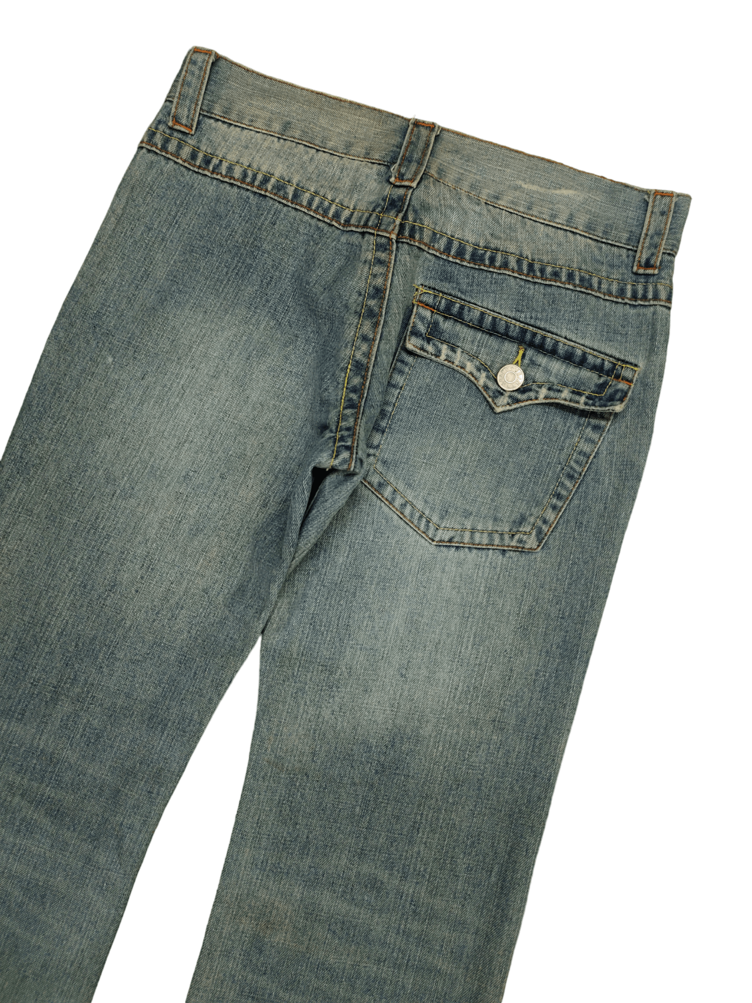 If Six Was Nine Flare Jeans Doll Distress Faded Boot Cut Y2k Mudmax Size US 30 / EU 46 - 14 Thumbnail