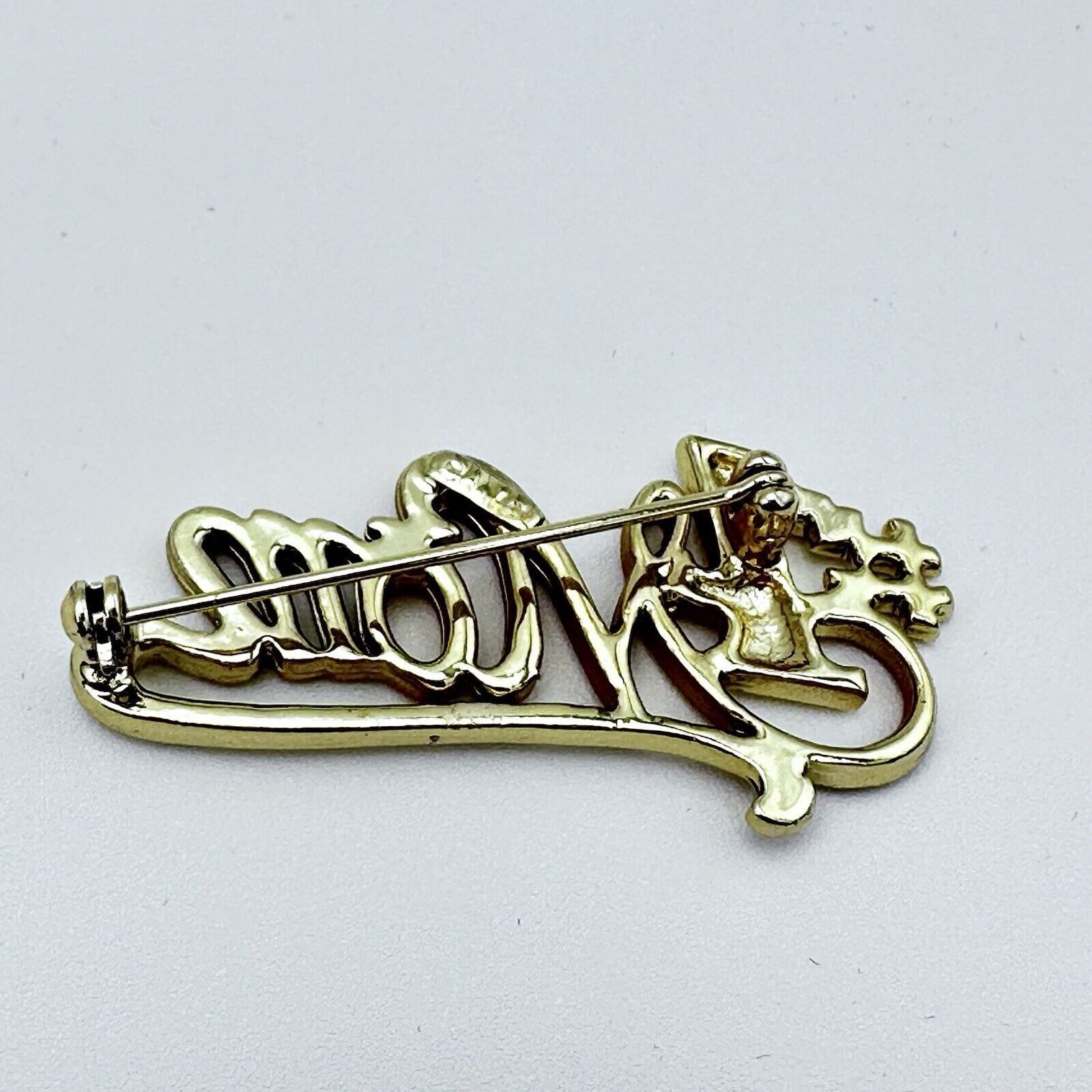 A.L.C. VTG A.J.C. Marked Brooch Pin #1 Mom 1 3/4 Matte & Shine Gold Size ONE SIZE - 6 Thumbnail