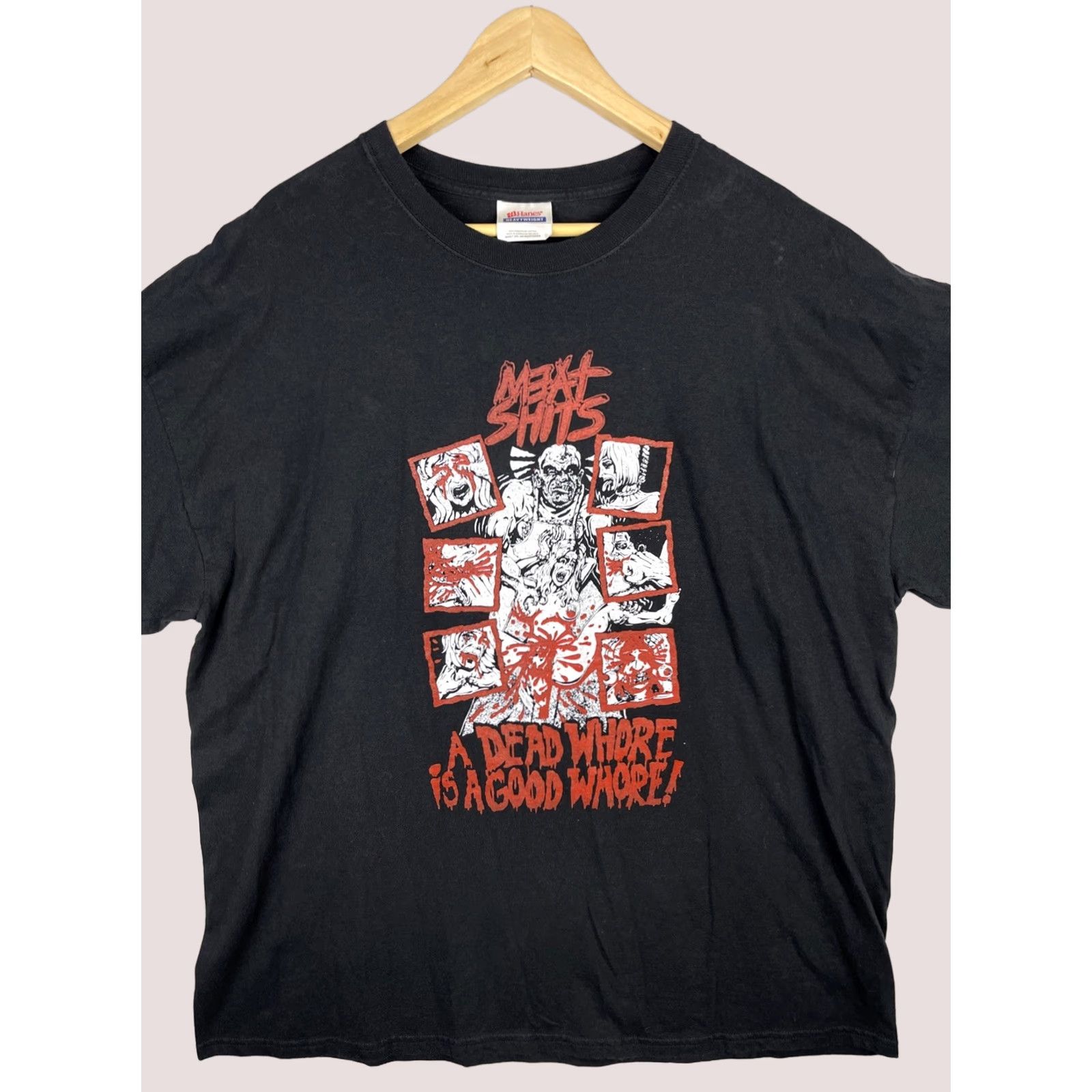Hanes MeatShits Shirt Mens 2XL Black Death Metal Grindcore Band Tee Short Sleeve Shirt Mens Shirt 2XL Black Death Metal Grindcore Band Tee Short Sleeve Size US XXL / EU 58 / 5 - 1 Thumbnail