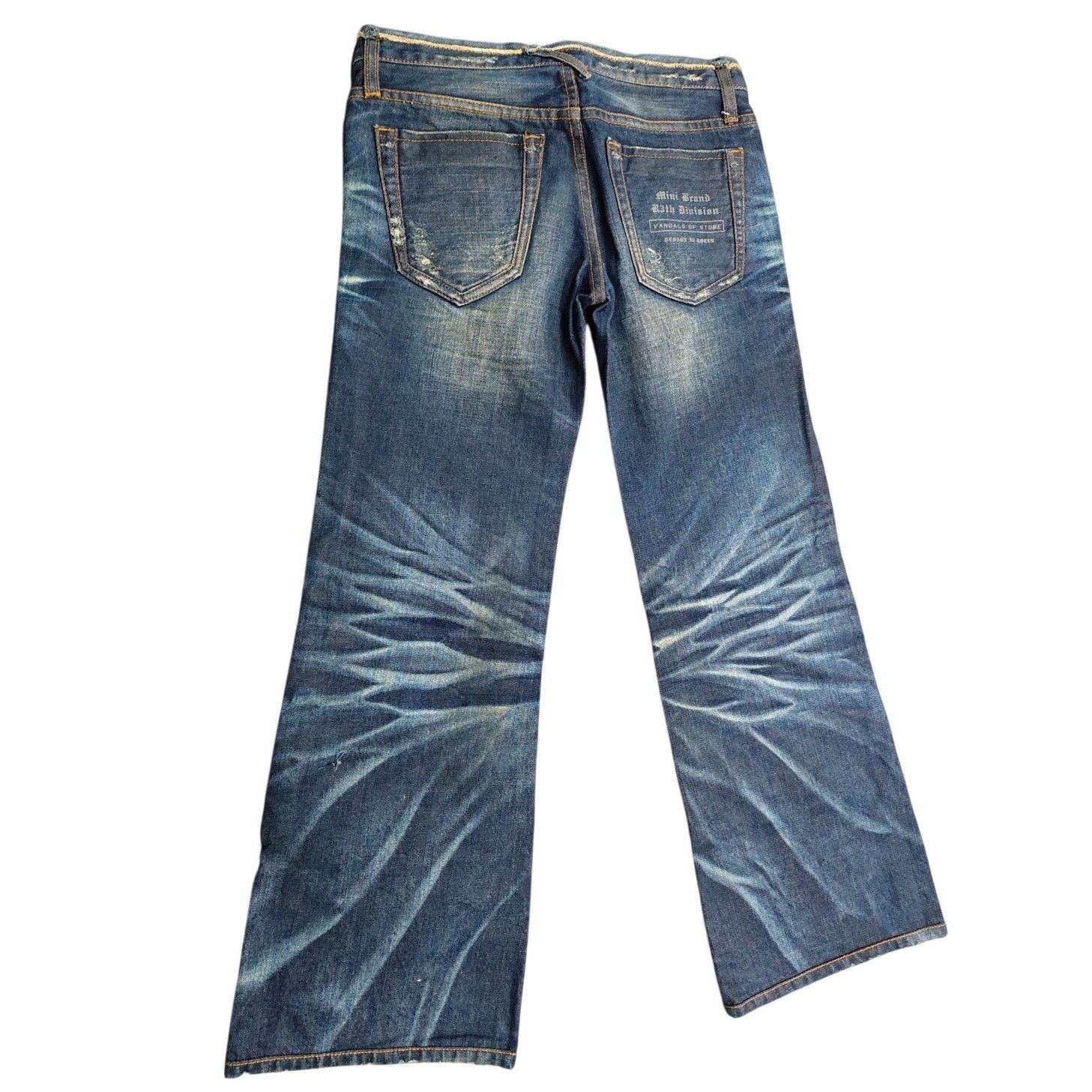 14th Addiction Vintage Japanese Brand Faded Wash Low-rise Denim Jeans Blue Size 29" - 2 Thumbnail