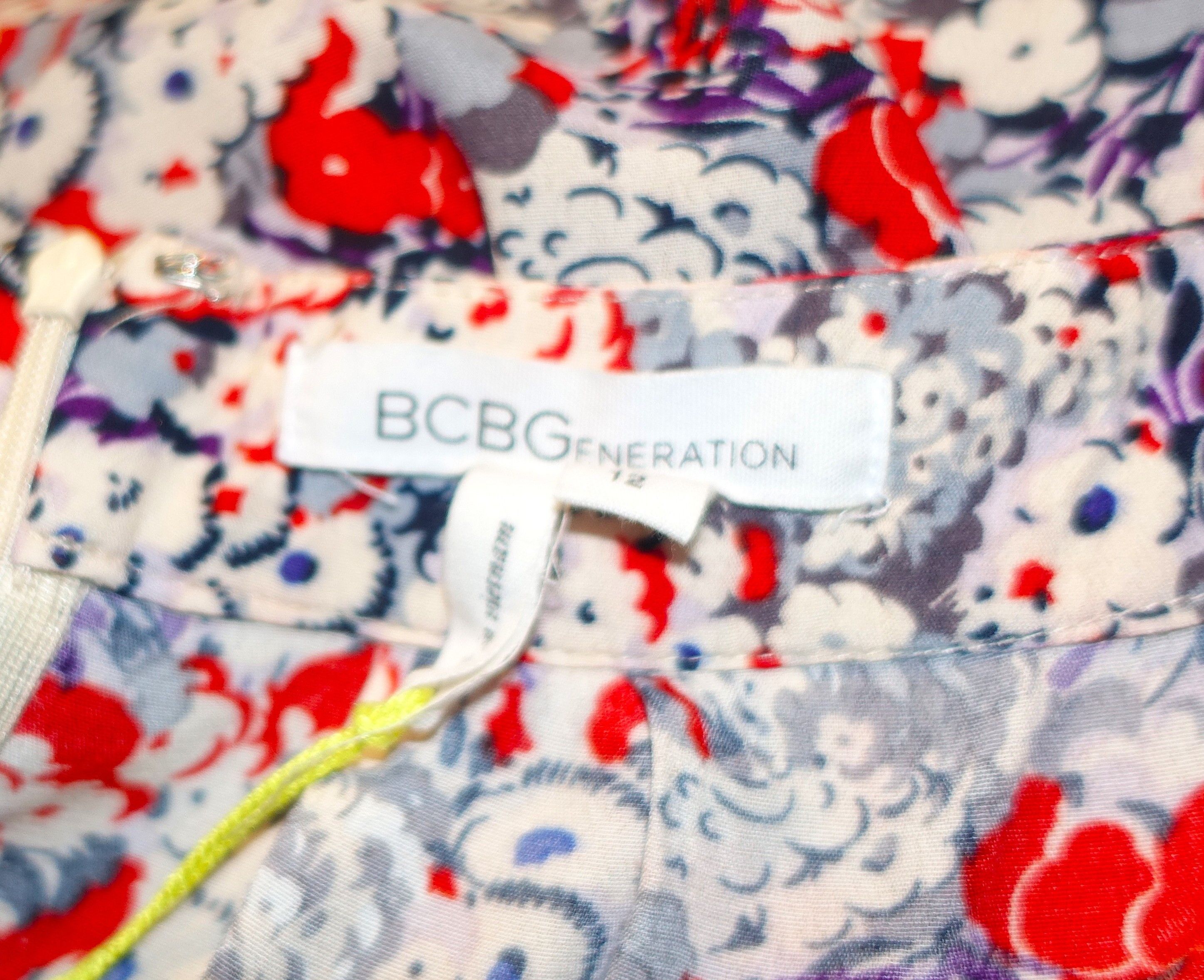 Other BCBGeneration Red Purple Floral Skirt 12 Size 32" / US 10 / IT 46 - 7 Thumbnail