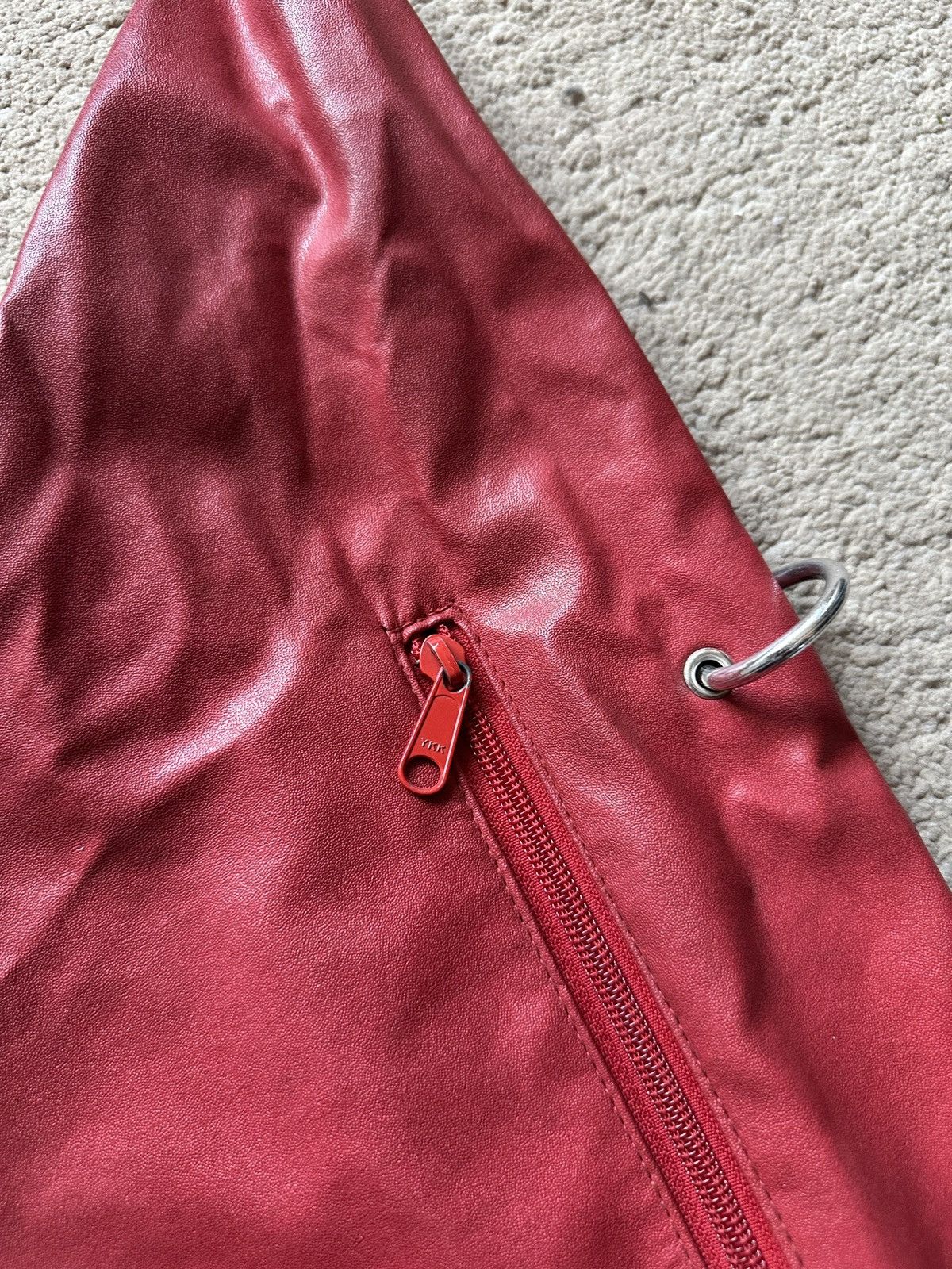 Japanese Brand 1990s BASARA TYO Red Leather Slouchy Hobo Sling Bag Size ONE SIZE - 5 Thumbnail