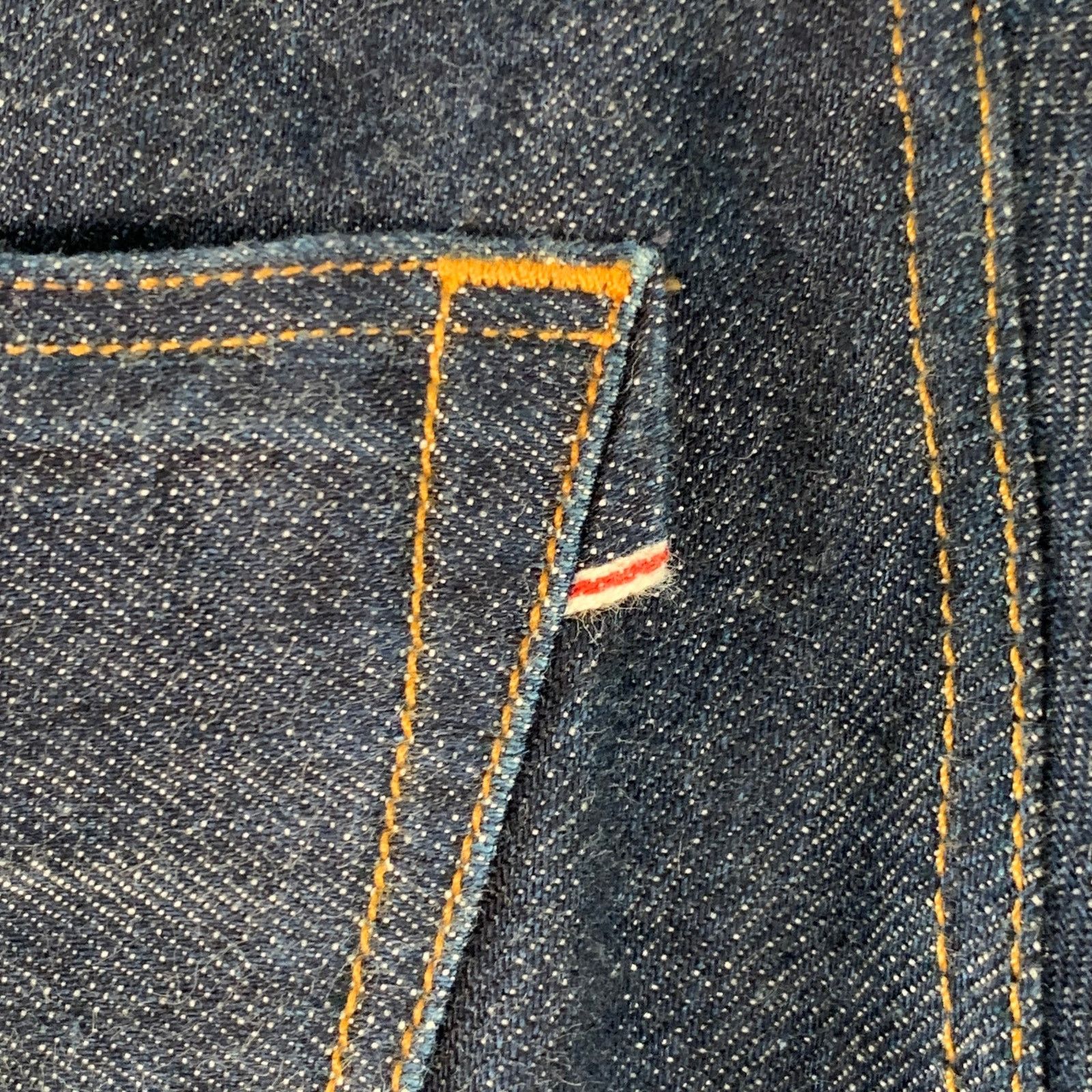 Other 3 X 1 Indigo Cotton Selvedge Twill Contrast Stitch Button Size US 36 / EU 52 - 4 Thumbnail
