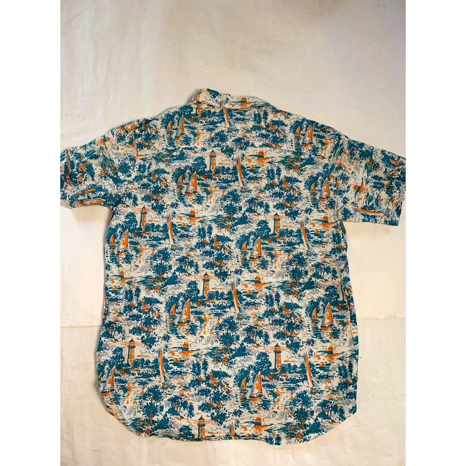 Nautica Columbia Shirts Men Large Multicolor AOP Lighthouse Sailboat Fish Nautical Lot Of 2 Size US L / EU 52-54 / 3 - 3 Thumbnail