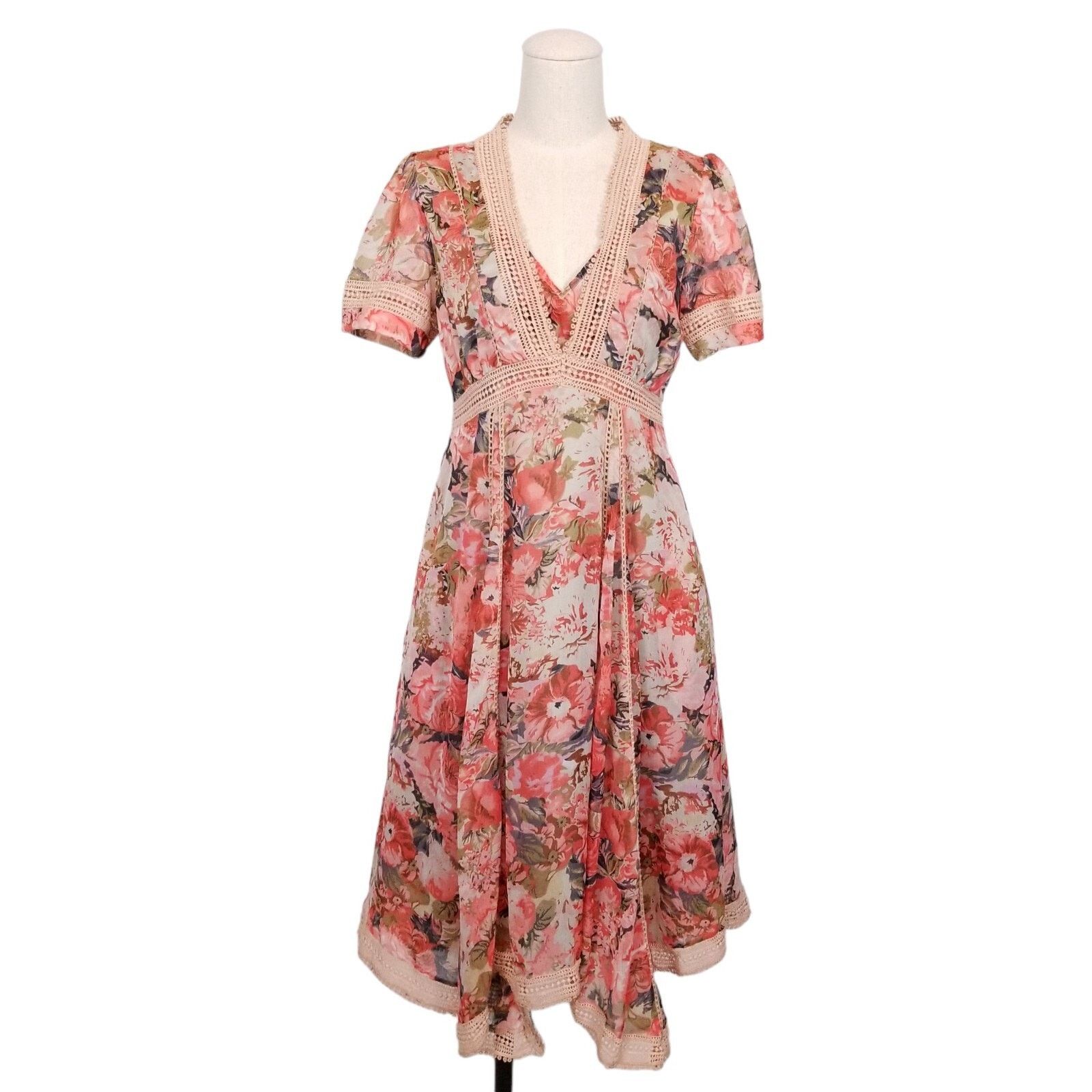 Anthropologie Ranna Gill Anthropologie Rose Print Dress Sz 2 Size XS / US 0-2 / IT 36-38 - 1 Thumbnail