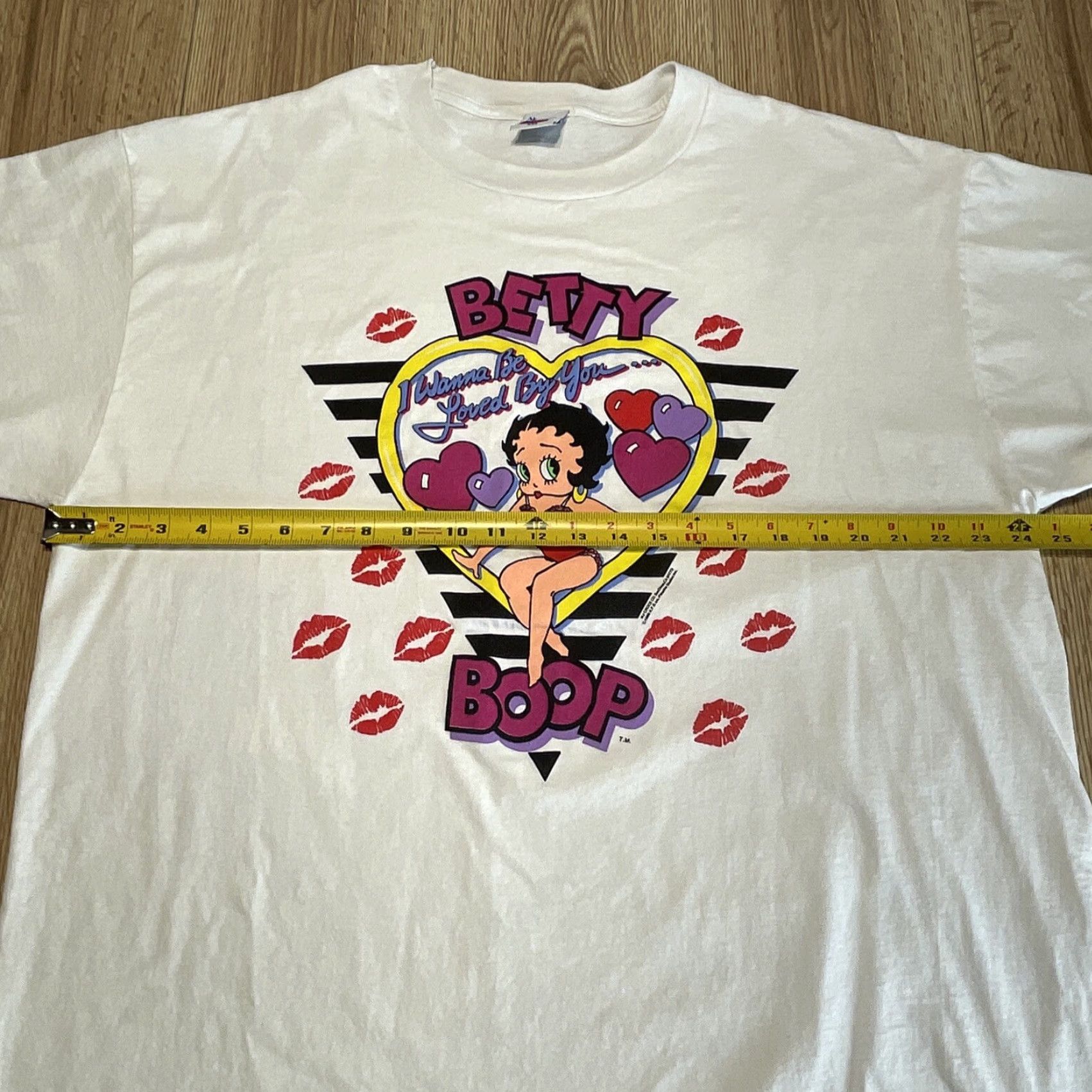 Vintage VINTAGE Betty Boop T-Shirt 1988 XXL White "I Wanna To Be Loved By You" Unisex Adults Size US XXL / EU 58 / 5 - 7 Thumbnail