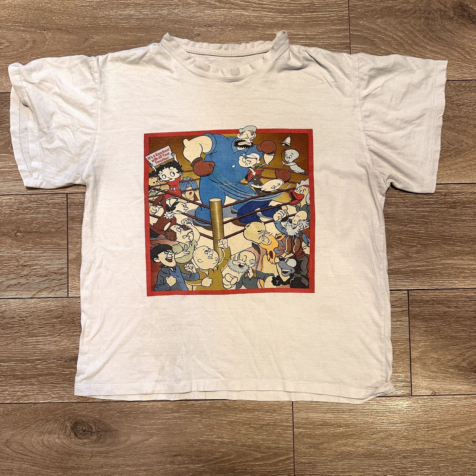 Vintage 90s Cartoon Tagless White Normcore T-Shirt Medium