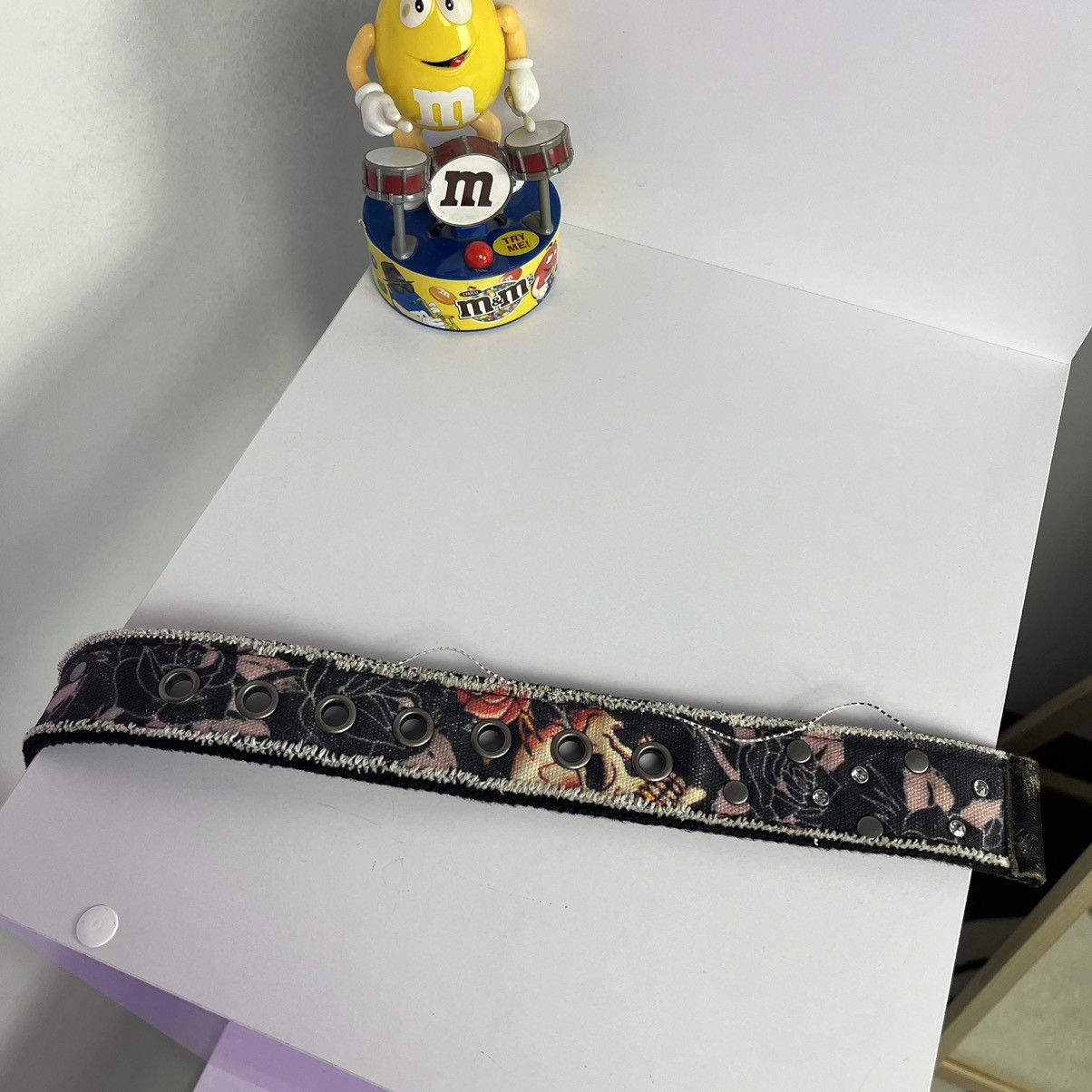 Ed Hardy × Vintage ⭐️VINTAGE⭐️ Ed Hardy Y2K Full Printed Textile Belt Size 34 - 10 Thumbnail