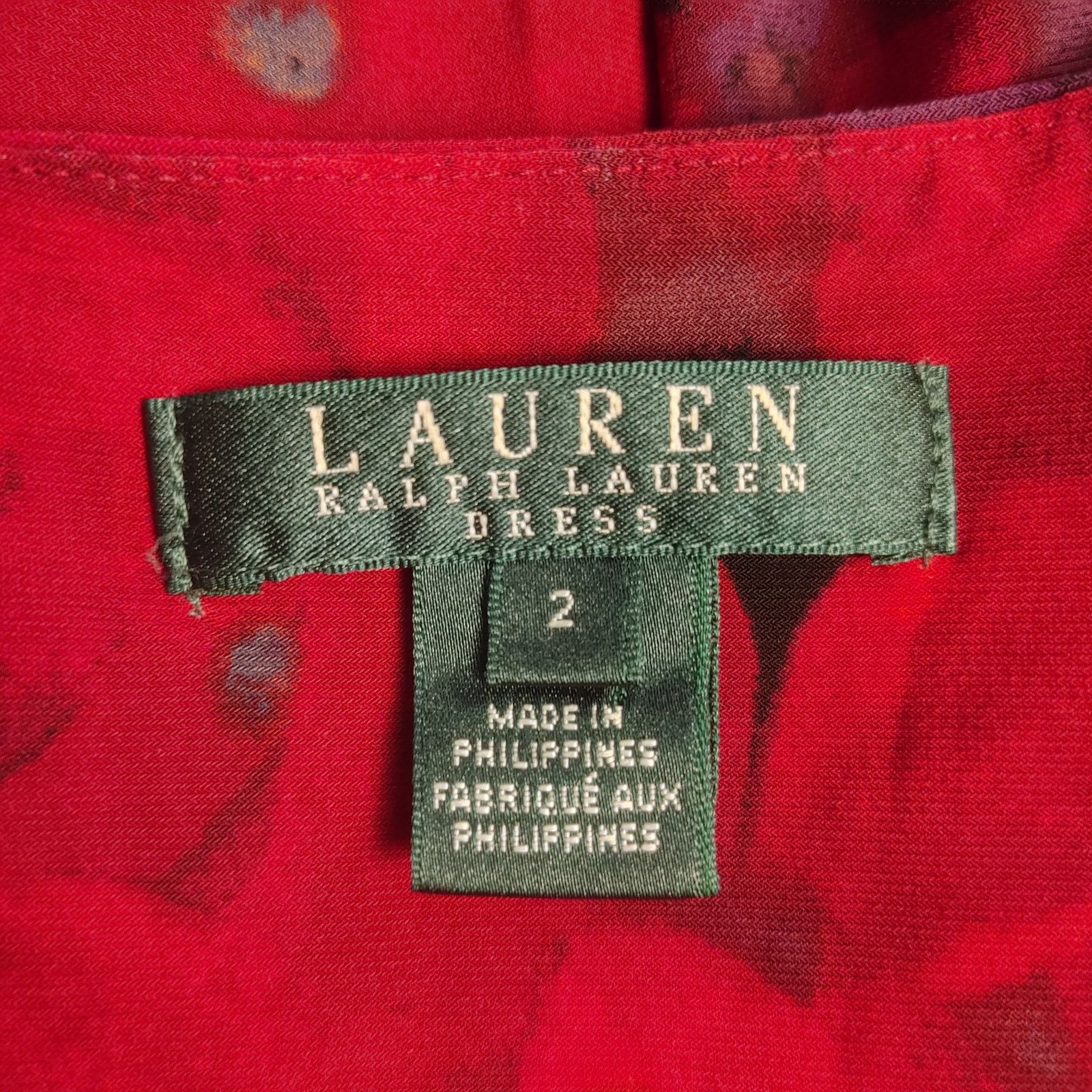 Ralph Lauren Ralph Lauren Women's 2 Red Floral Sleeveless Bodycon Dress Size XS / US 0-2 / IT 36-38 - 3 Thumbnail