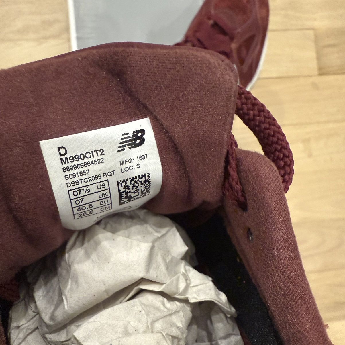 New Balance New balance 990 burgundy silver Size US 7.5 / EU 40-41 - 5 Thumbnail