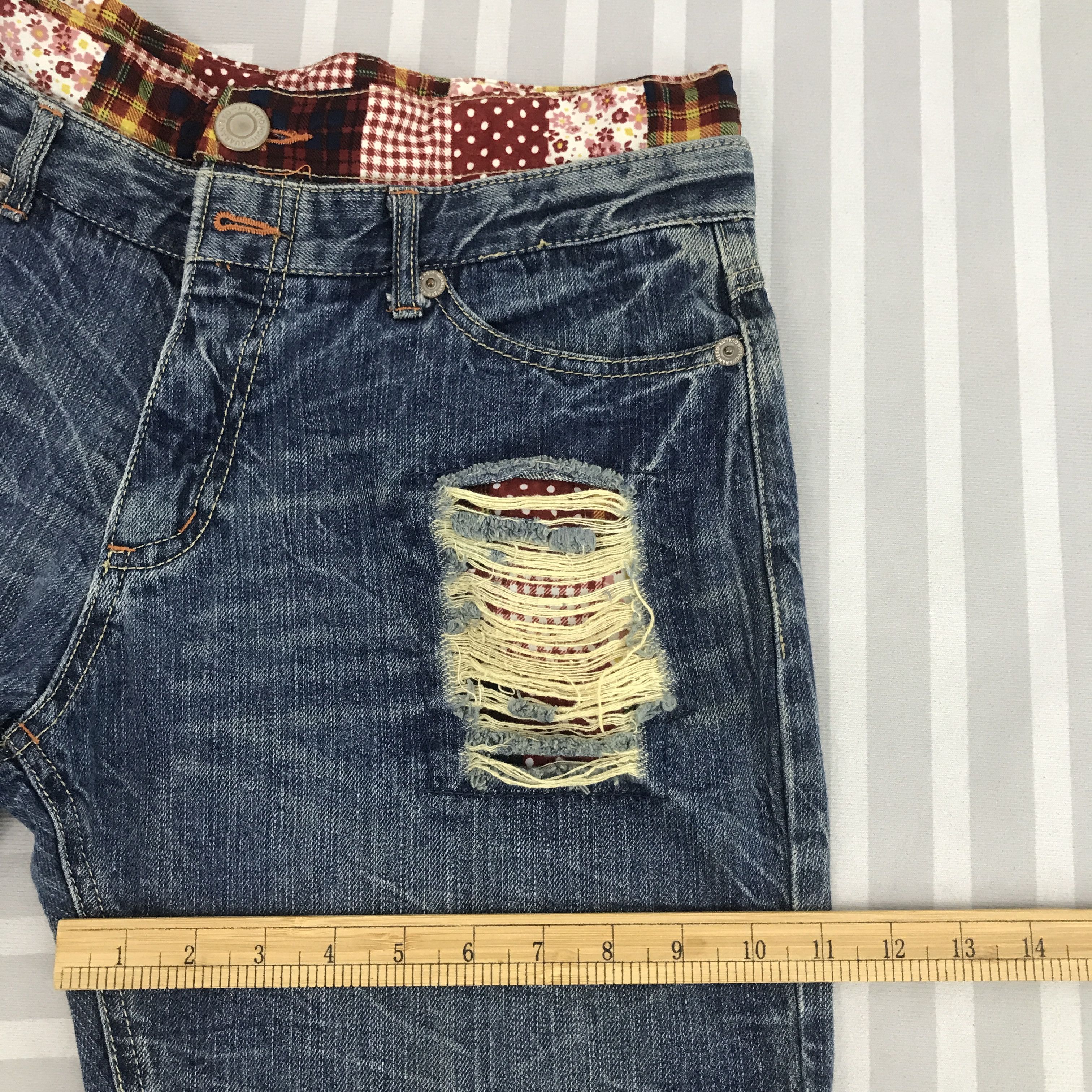 Japanese Brand × Vintage Vtg Double wais Japanese Brand Distressed Denim pants Size US 30 / EU 46 - 9 Thumbnail