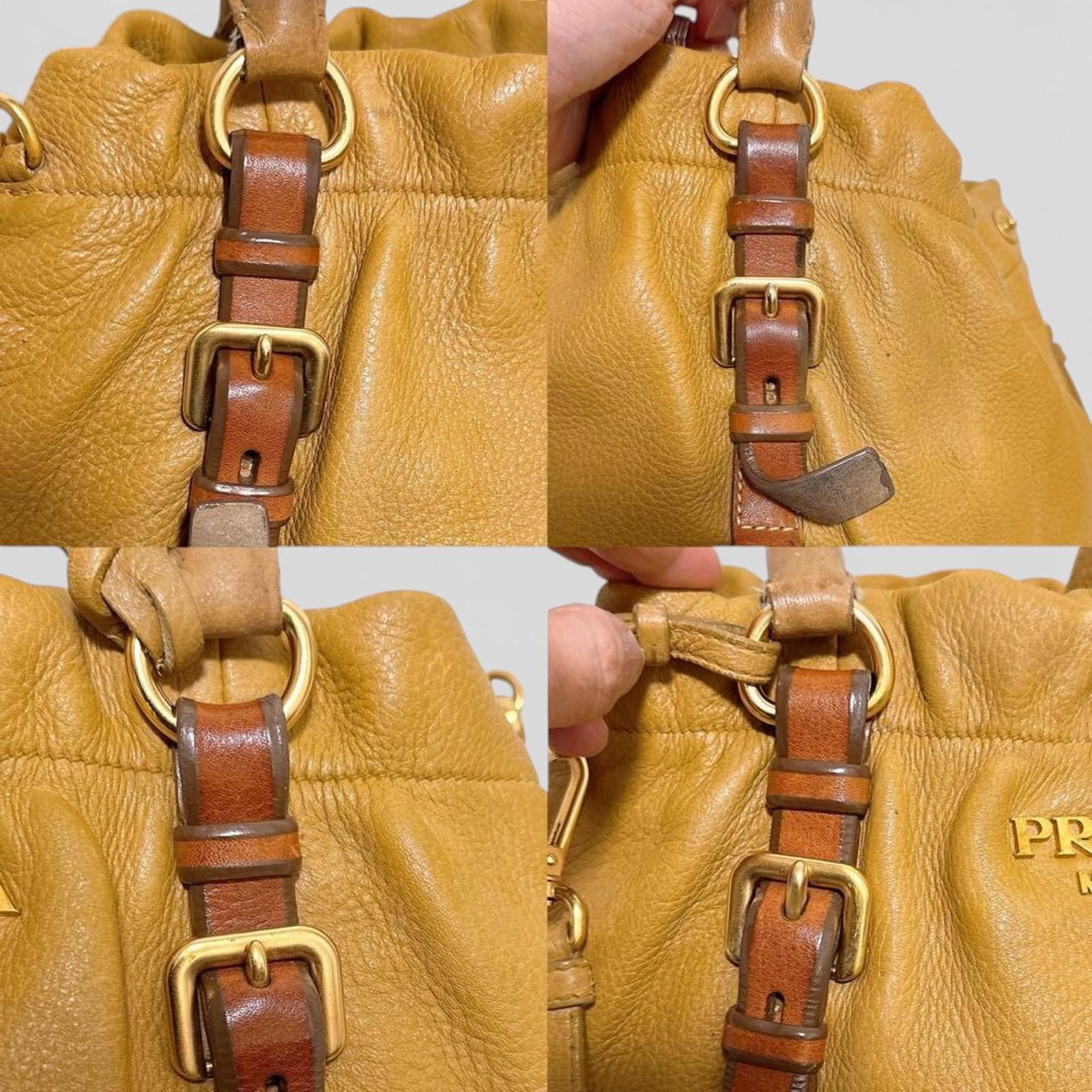 Prada Prada - Brown Leather Handbag Brown Straps Size ONE SIZE - 2 Thumbnail