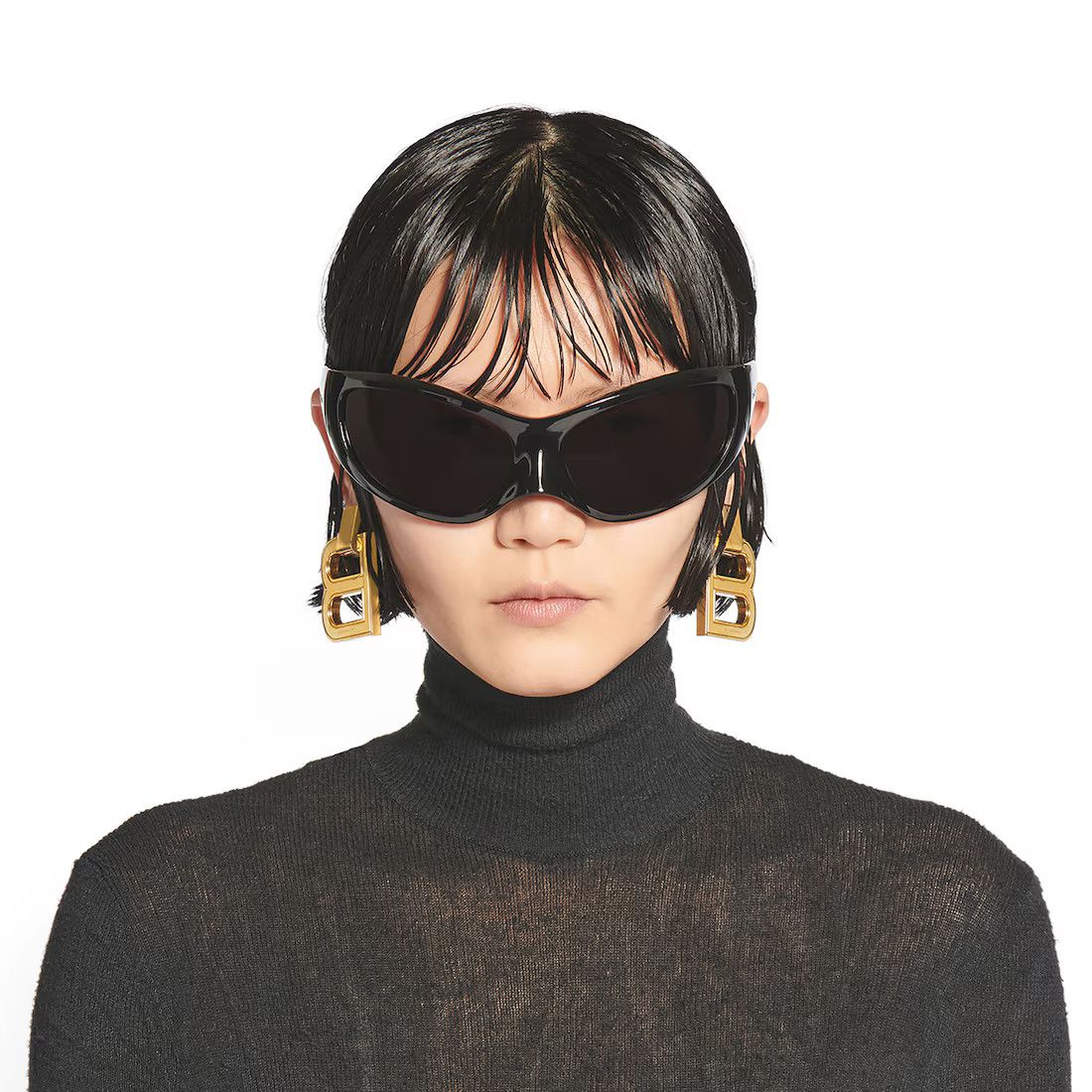 Balenciaga o1mt1gz0525 Size: OS / Skin XXL Cat Sunglasses in Black Size ONE SIZE - 5 Thumbnail