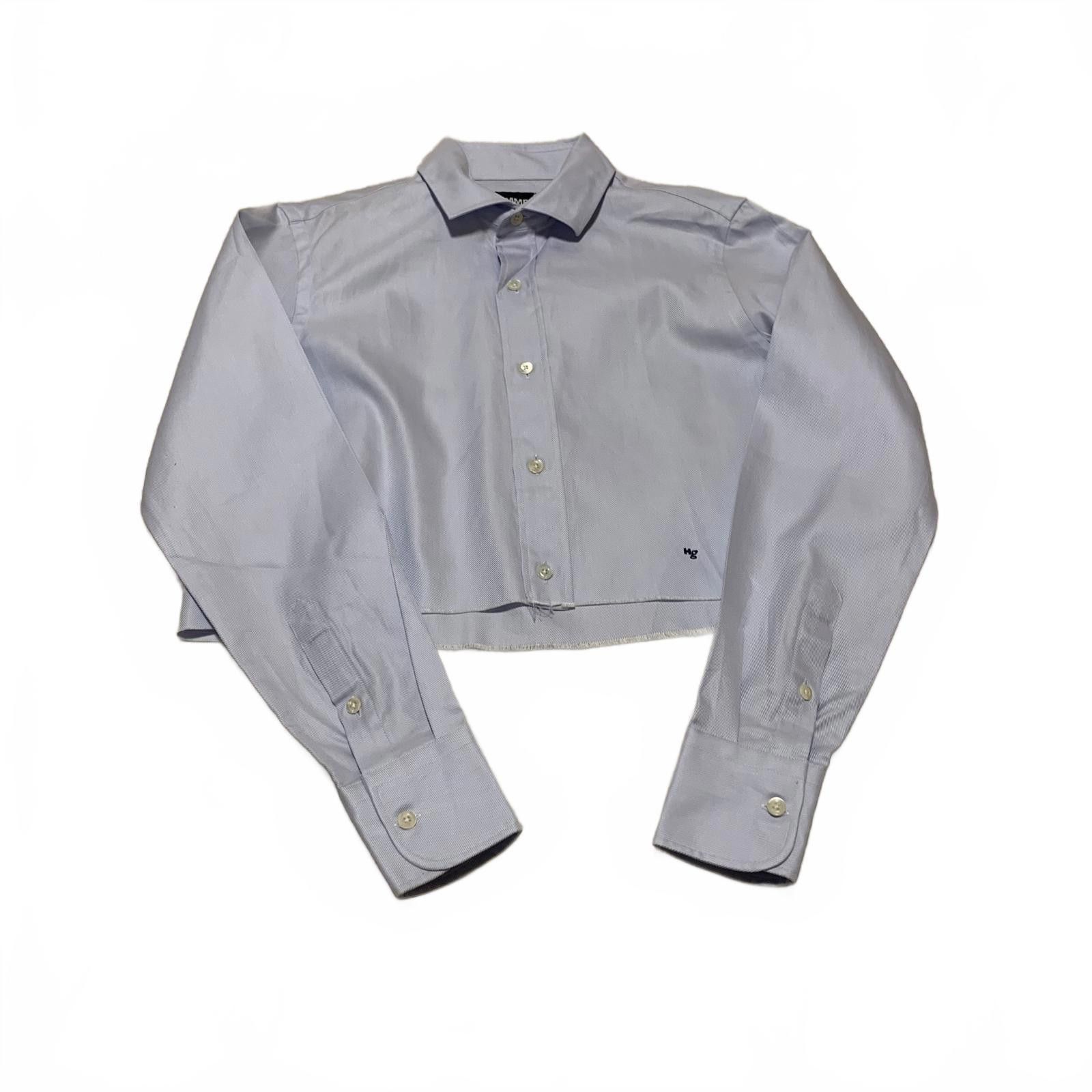 Other Hommegirls Women's S Chambray Blue Cropped Shirt Size S / US 4 / IT 40 - 1 Thumbnail