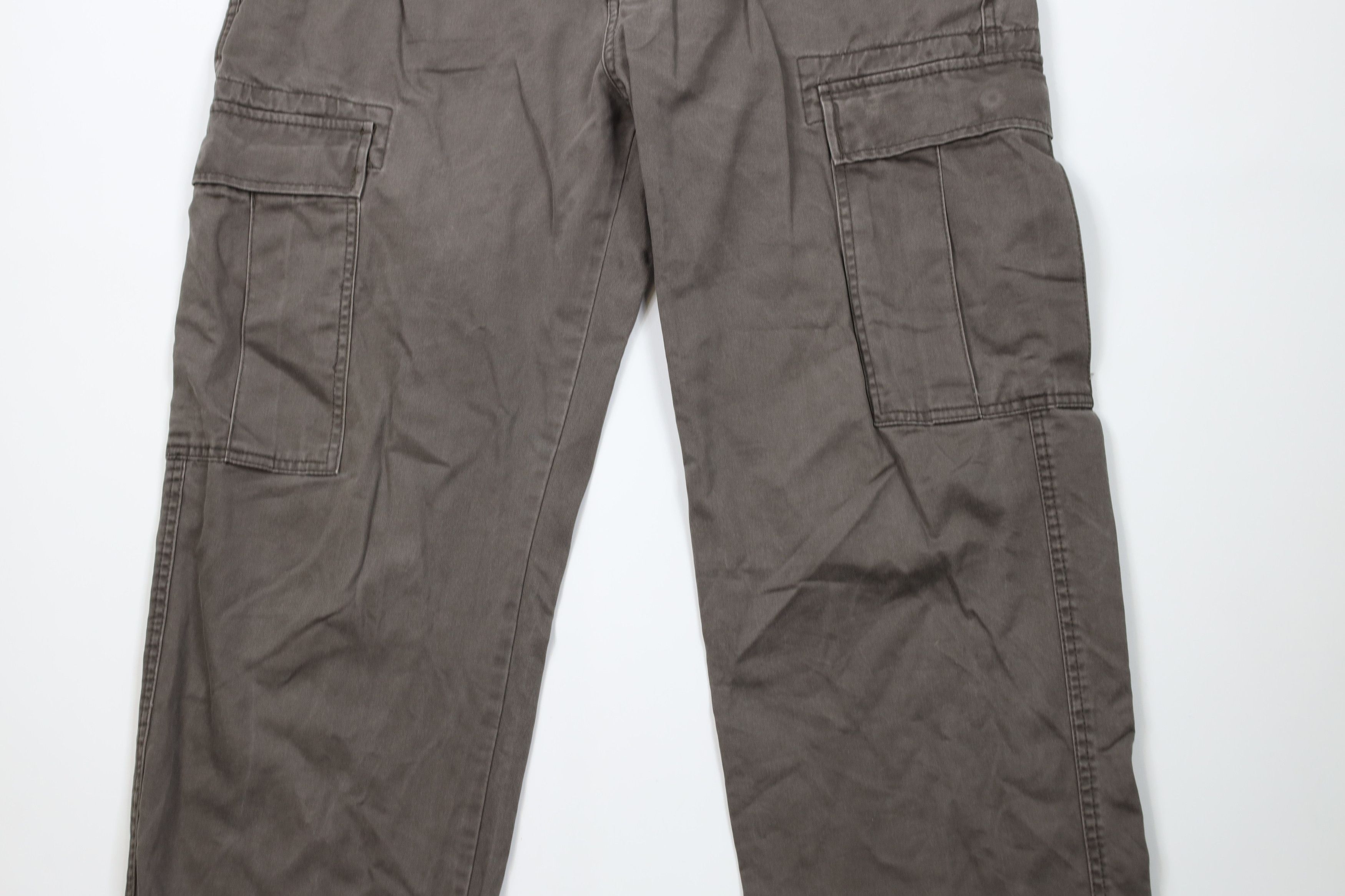 Chaps Vintage 90s Y2K Chaps Faded Wide Leg Cargo Pants Gray Cotton Size US 36 / EU 52 - 3 Thumbnail