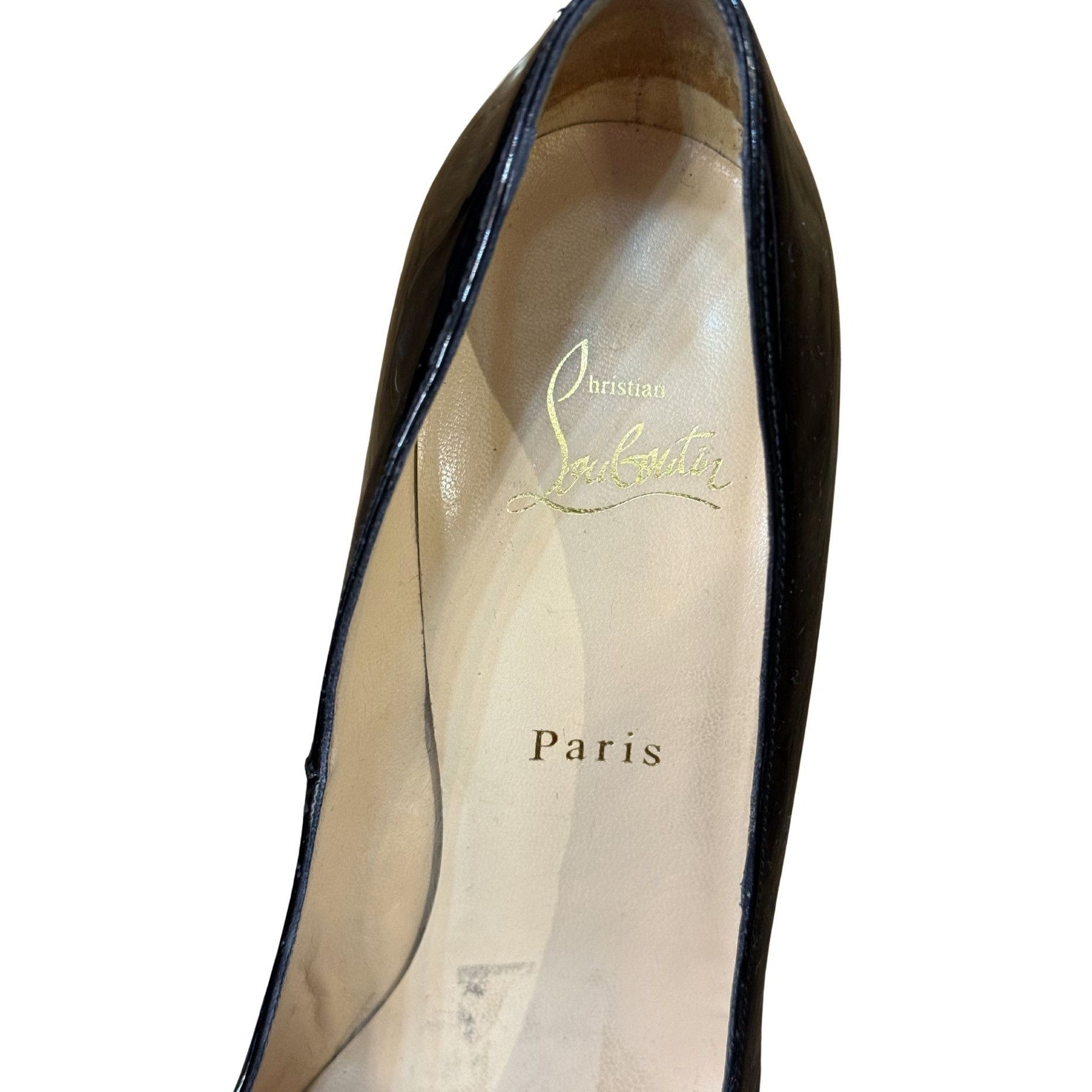 Christian Louboutin Christian Louboutin Black Patent Leather Bianca Pumps EUC $9 Size US 9 / IT 39 - 5 Thumbnail