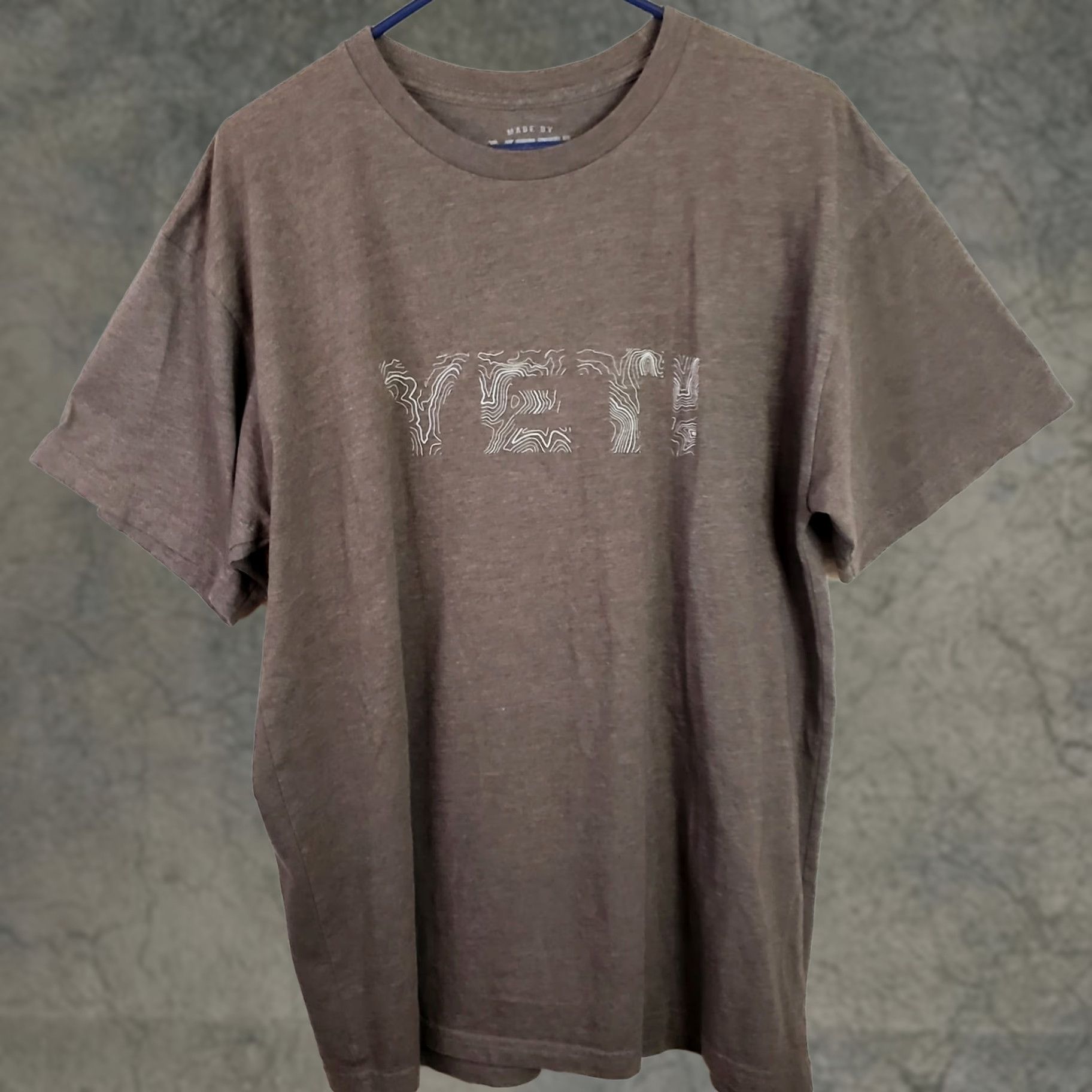 Yeti YETI Men's L Graphic T-Shirt Solid Brown Map Topo Faded SS Short Sleeve Regular Fit Front Design Outdoors Hiking Summer Spring Fall Mens Size US L / EU 52-54 / 3 - 1 Thumbnail