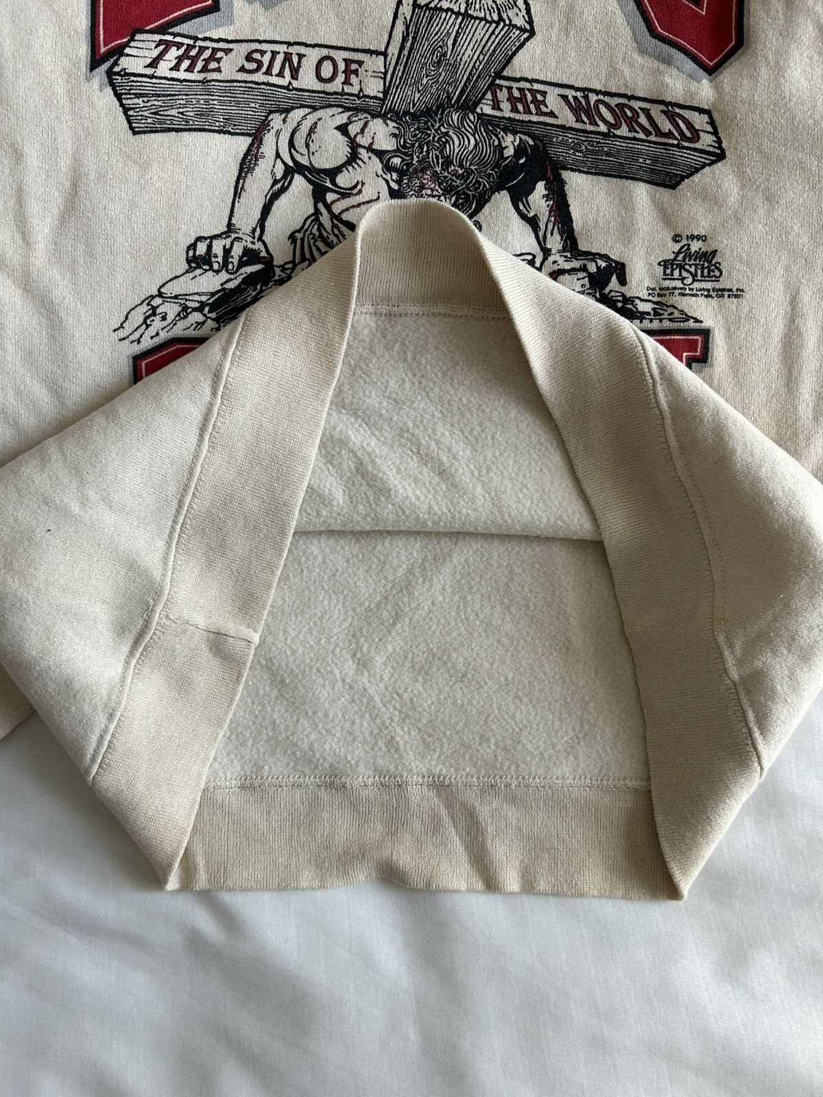 Vintage Vintage 90s Jesus Sweatshirt Lords Gym Living Epistles Rare Size US L / EU 52-54 / 3 - 4 Thumbnail