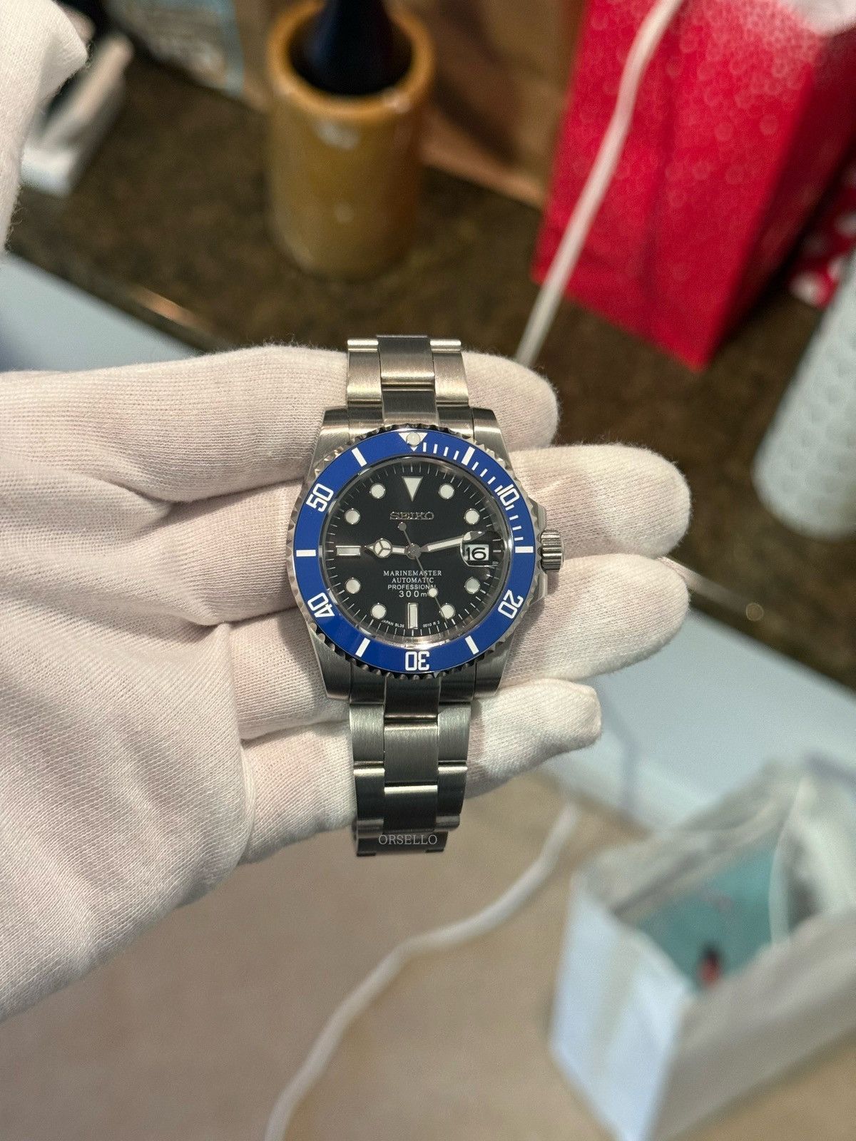 Seiko Seiko mod watch submariner cookiemonster 40mm Size ONE SIZE - 4 Thumbnail