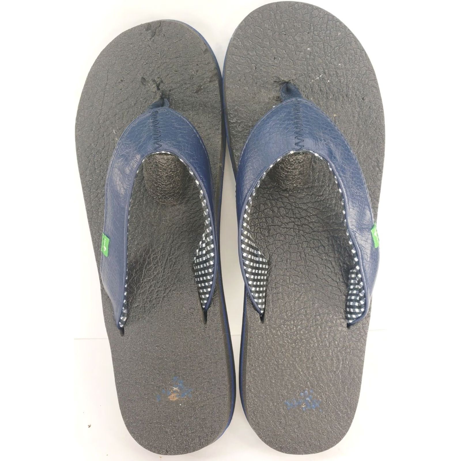 Sanuk Sanuk Sandals Yoga Mat Women 10M Blue Leather Straps Super Comfy Flip Flop Shoes Womens NS Size US 10 / IT 40 - 6 Thumbnail