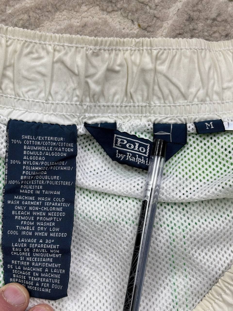 Polo Ralph Lauren Vintage Polo Ralph Lauren Striped Swim Shorts Green White M Size US 34 / EU 50 - 8 Thumbnail