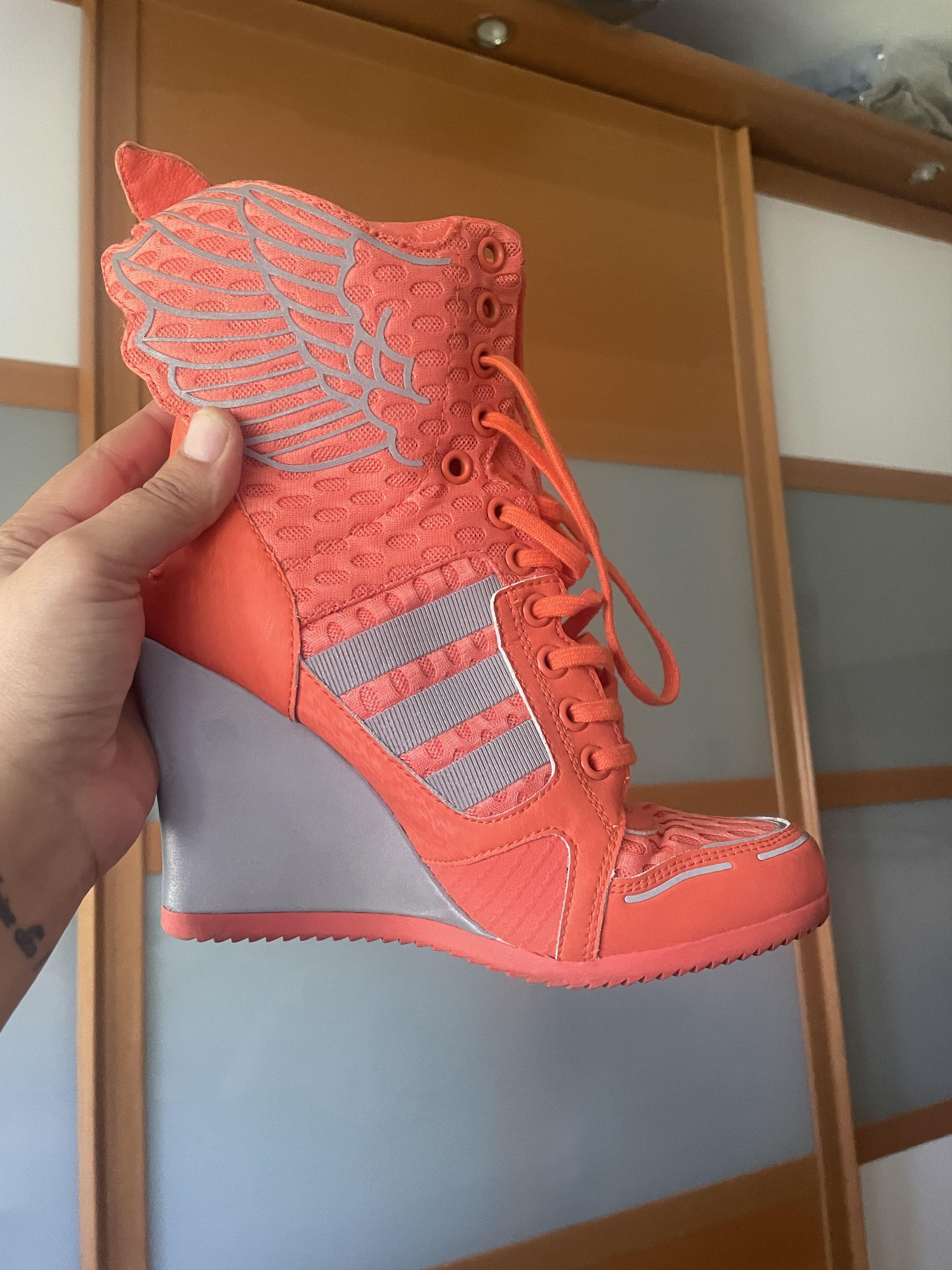 Jeremy Scott Adidas Originals by Jeremy Scott – JS Wings Wedge Sneakers Size US 8.5 / IT 38.5 - 4 Thumbnail