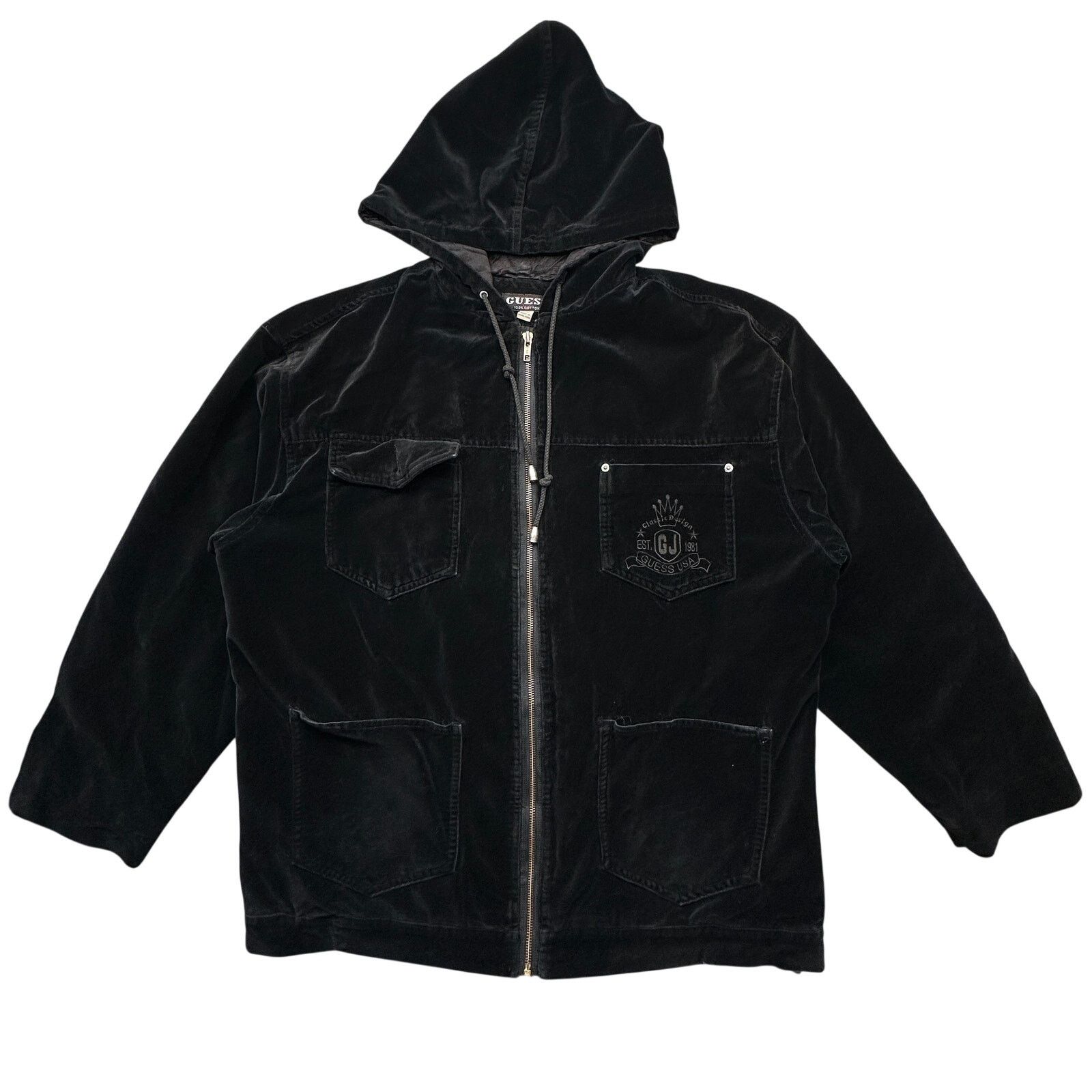 Guess VTG 90s Guess USA Velour Full Zip Jacket Men XL Velvet Size US XL / EU 56 / 4 - 1 Thumbnail