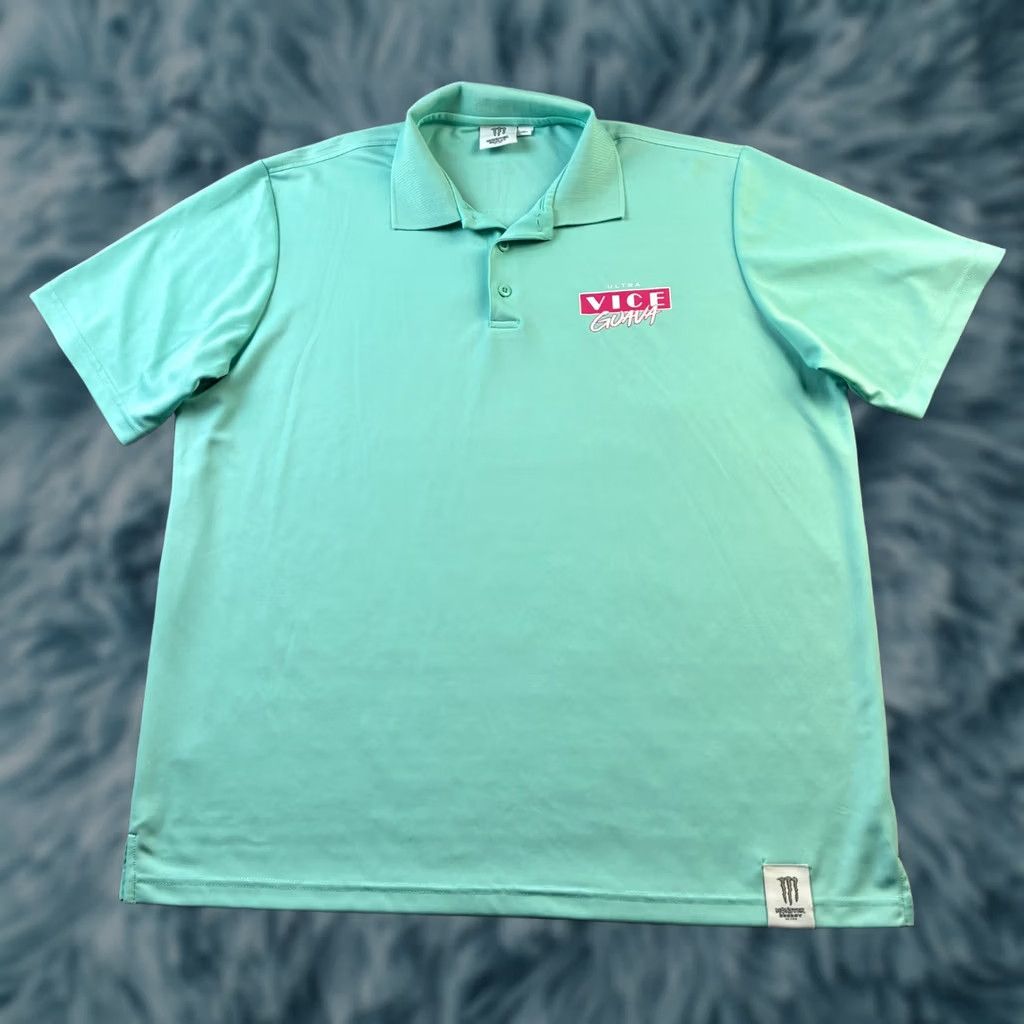 Vintage Monster Energy Polo Shirt Mens XL Green Vice Guava South Beach Miami Size US XL / EU 56 / 4 - 1 Thumbnail