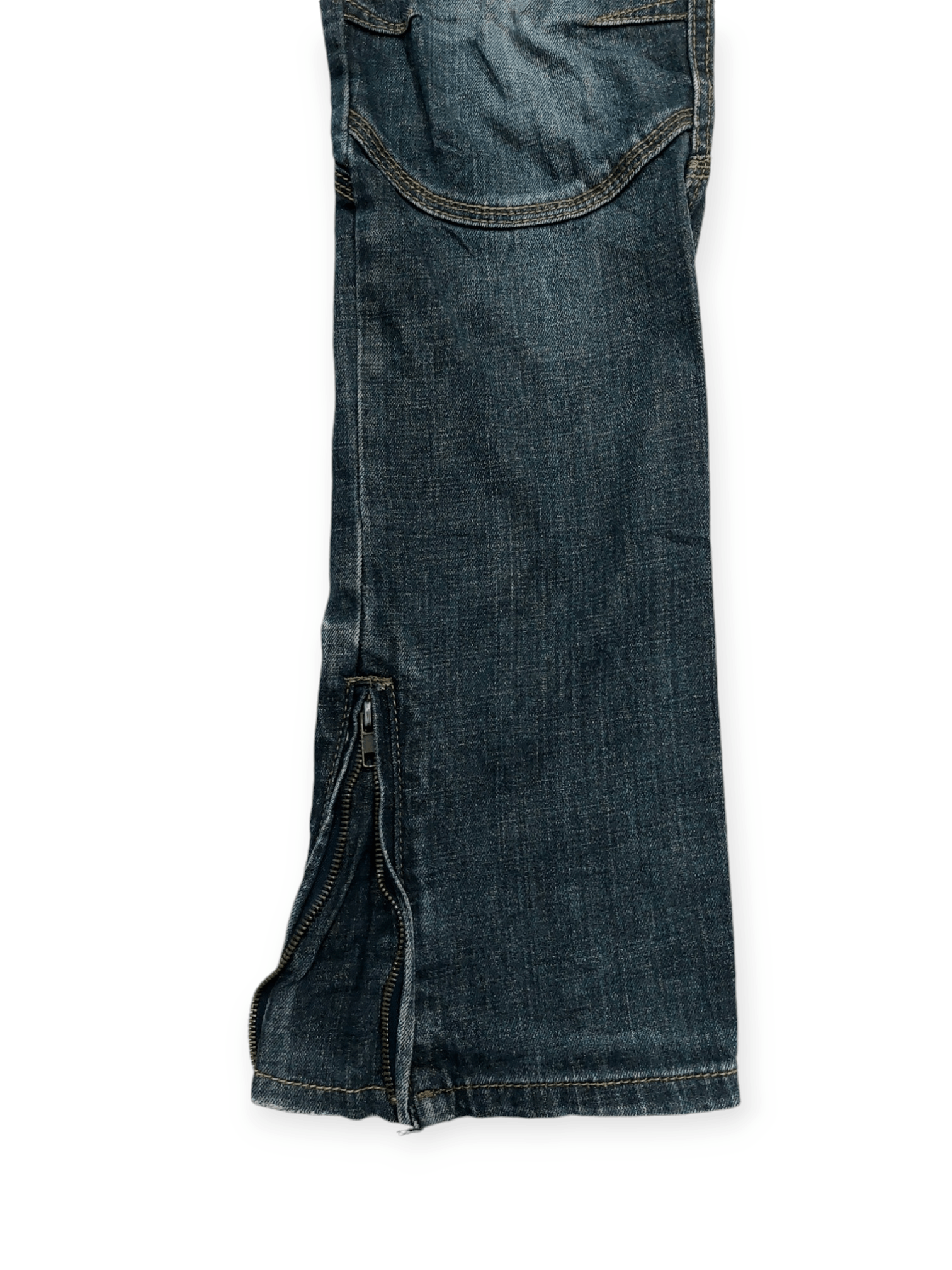 Vintage 🔥 Longli Zipped Flare Punk Biker Denim Size US 33 - 10 Thumbnail
