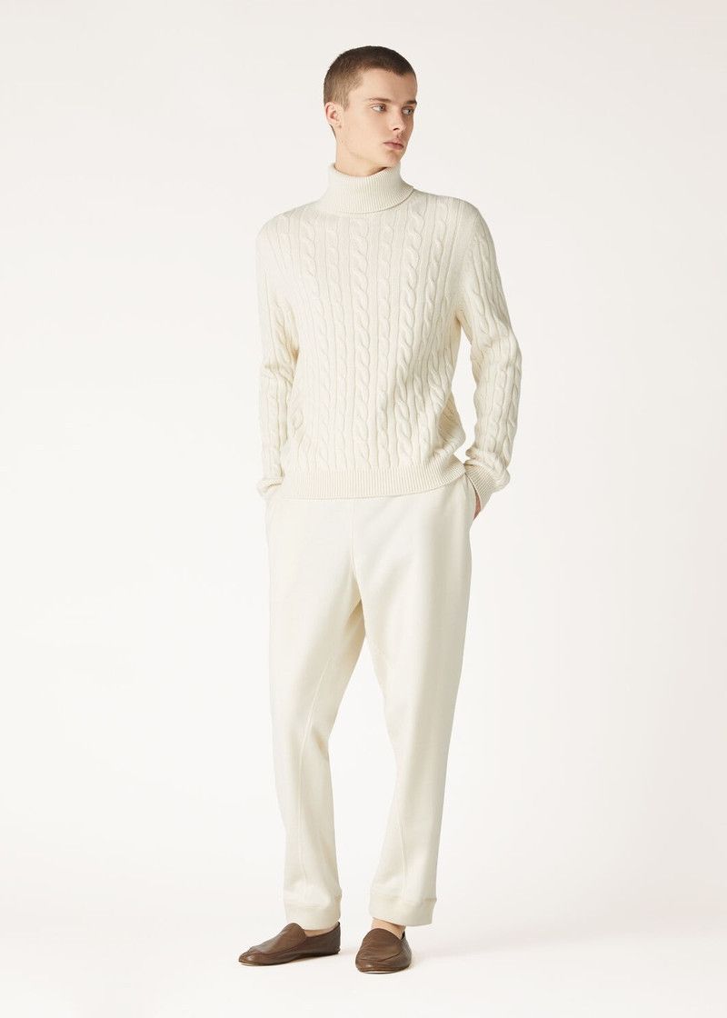 Loro Piana o1w1db10126 FAO5104 Jubilee Polo Neck Sweater in White Size US S / EU 44-46 / 1 - 3 Thumbnail